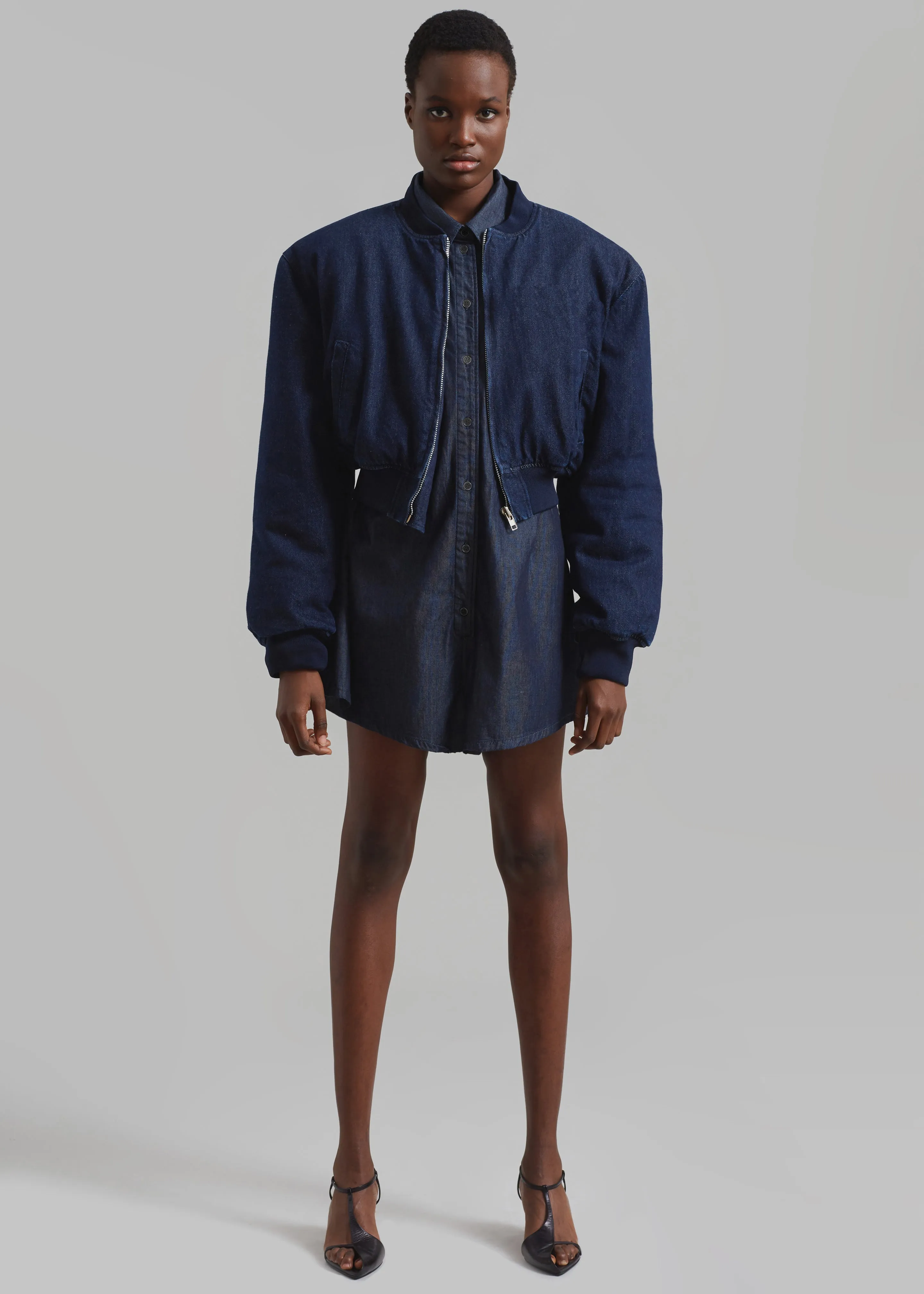 Micky Cropped Denim Bomber - Raw Wash sold by Frankie Shop product image thumbnail 3