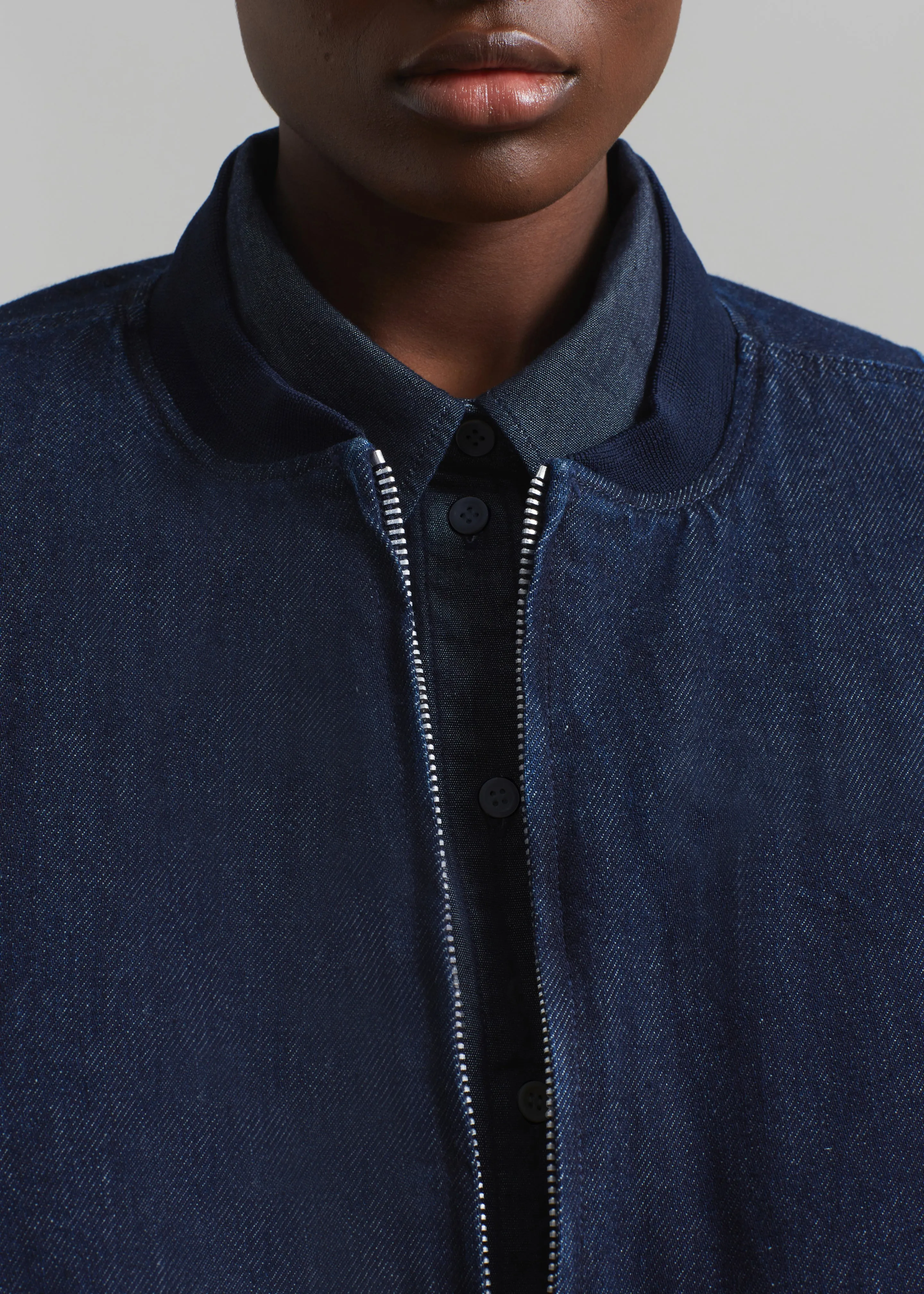 Micky Cropped Denim Bomber - Raw Wash sold by Frankie Shop product image thumbnail 5