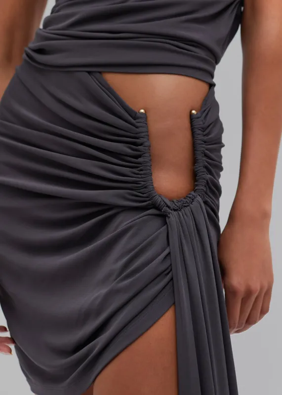 Christopher Esber Arced Palm Micro Skirt - Charcoal sold by Frankie Shop