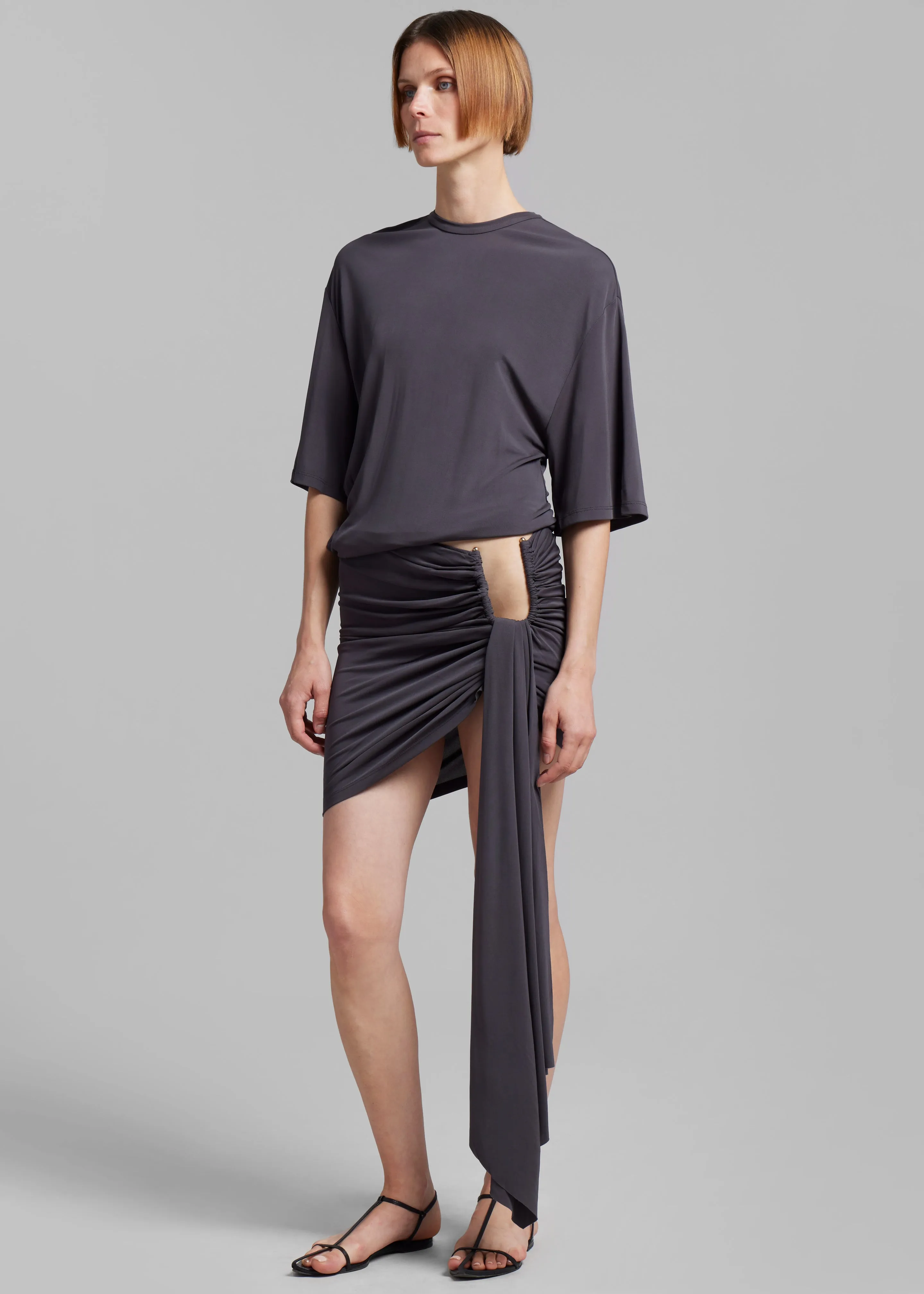 Christopher Esber Arced Palm Micro Skirt - Charcoal sold by Frankie Shop product image thumbnail 4
