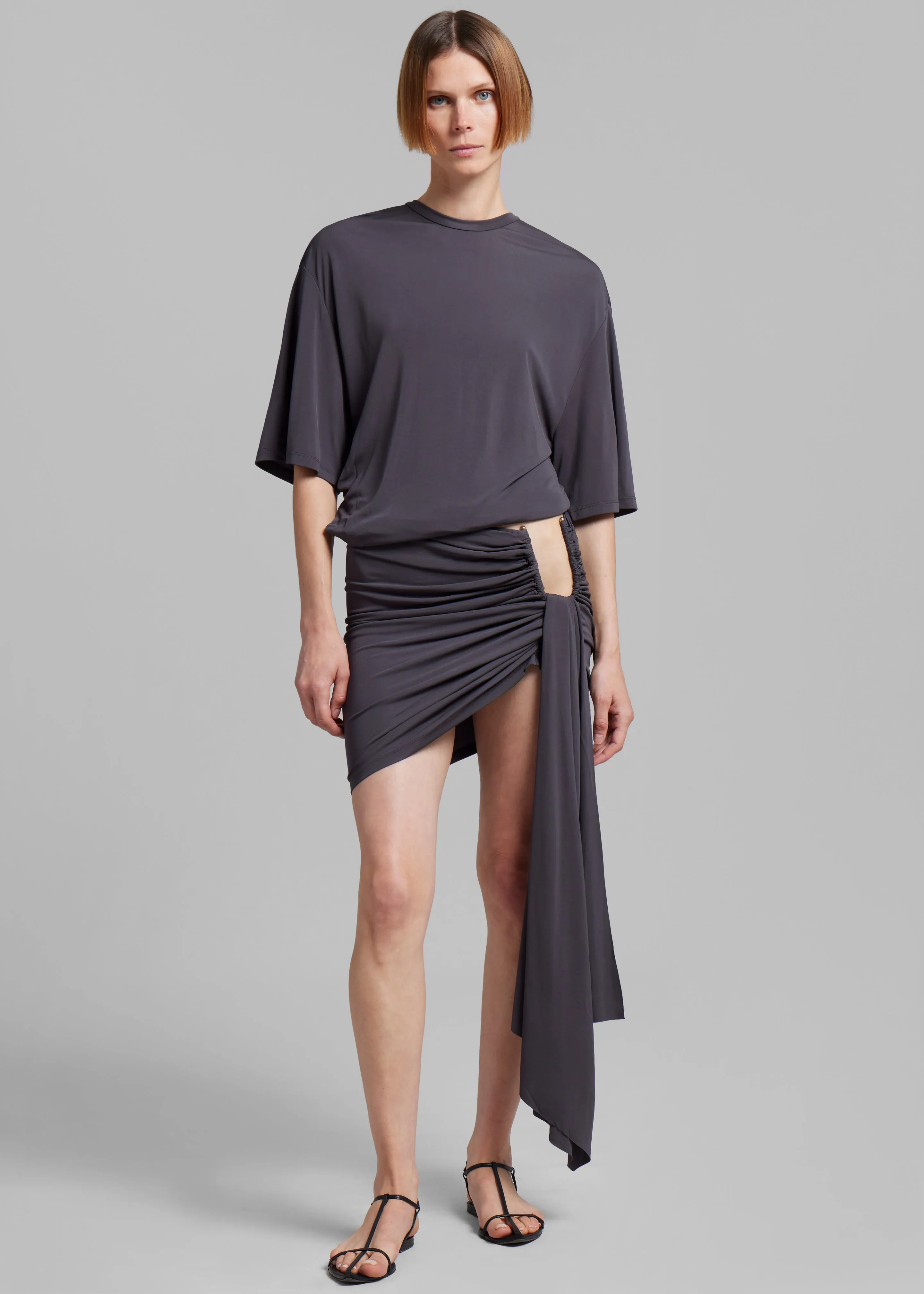 Christopher Esber Arced Palm Micro Skirt - Charcoal sold by Frankie Shop product image thumbnail 2