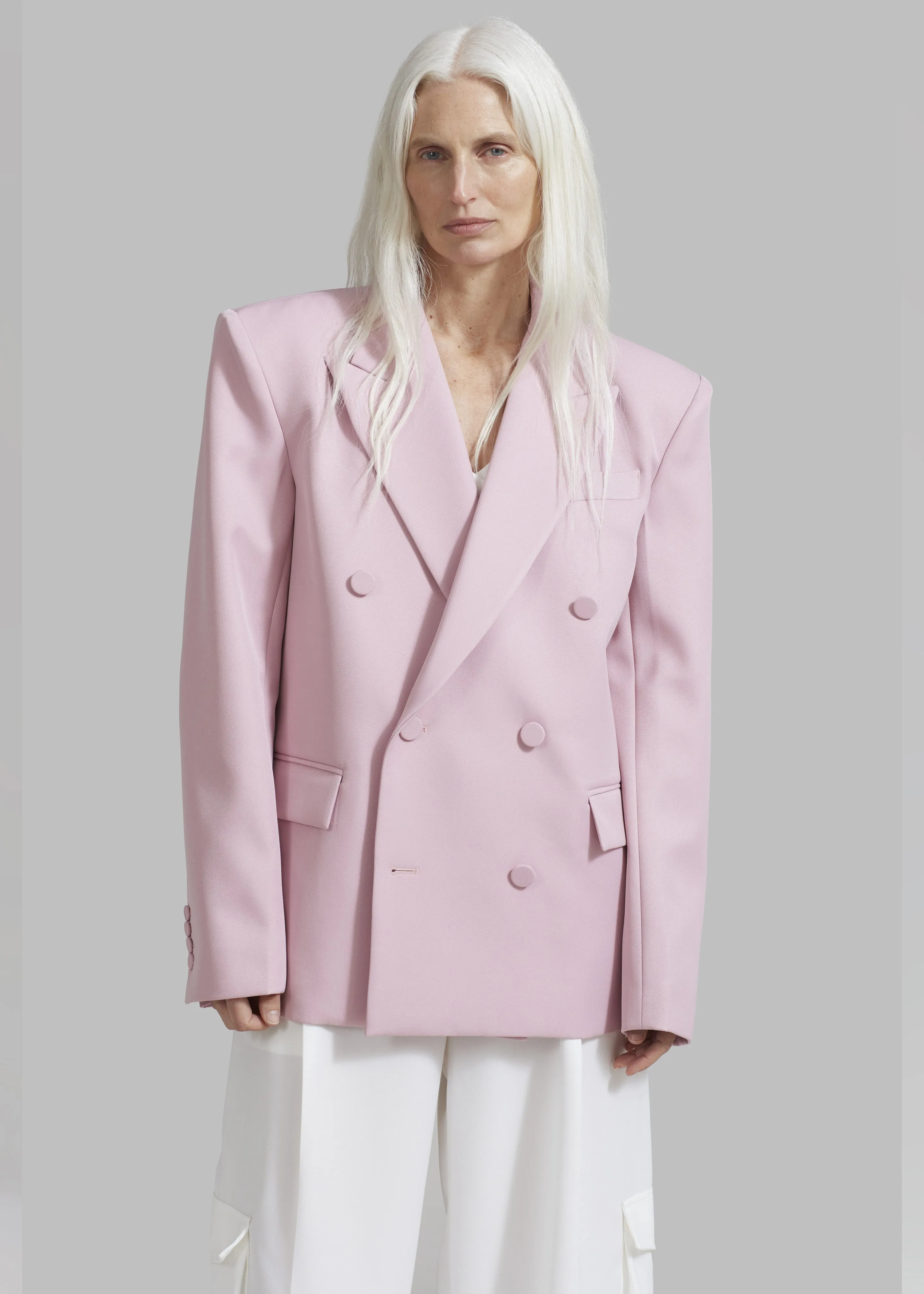 Zia Covered Buttons Blazer - Pink sold by Frankie Shop product image thumbnail 4