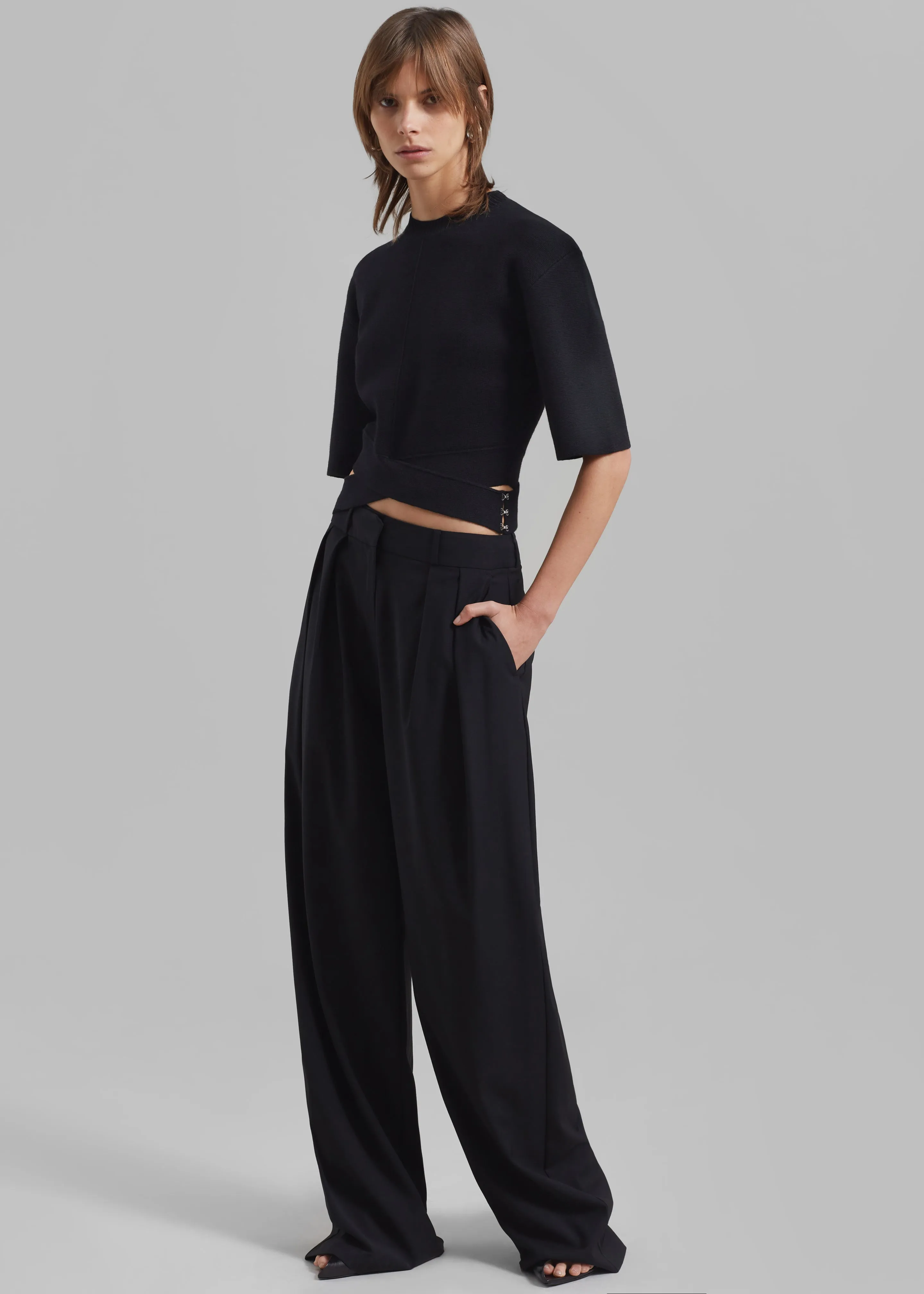 Ripley Pleated Trousers - Black sold by Frankie Shop