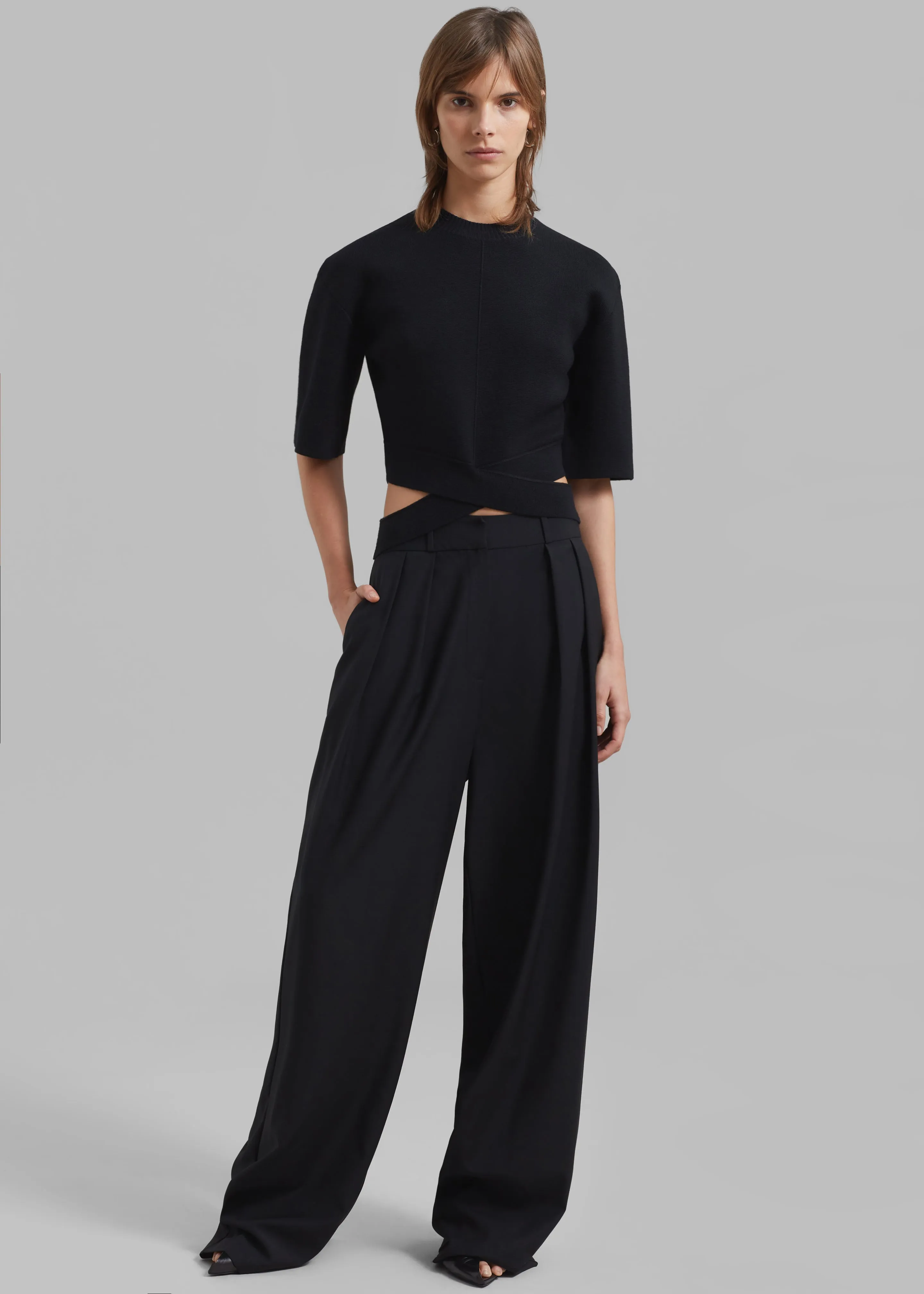Ripley Pleated Trousers - Black sold by Frankie Shop product image thumbnail 4