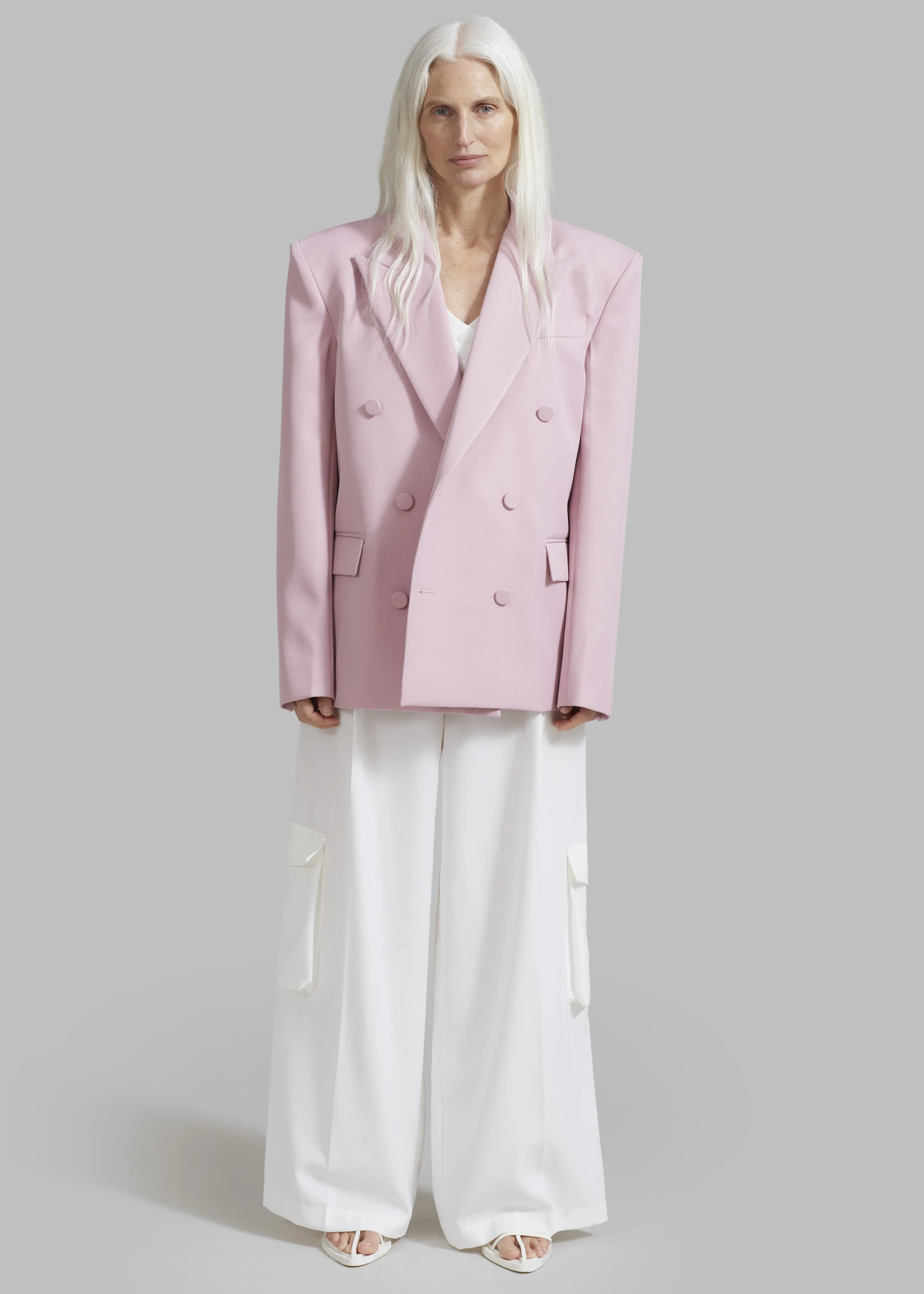 Zia Covered Buttons Blazer - Pink sold by Frankie Shop product image thumbnail 5