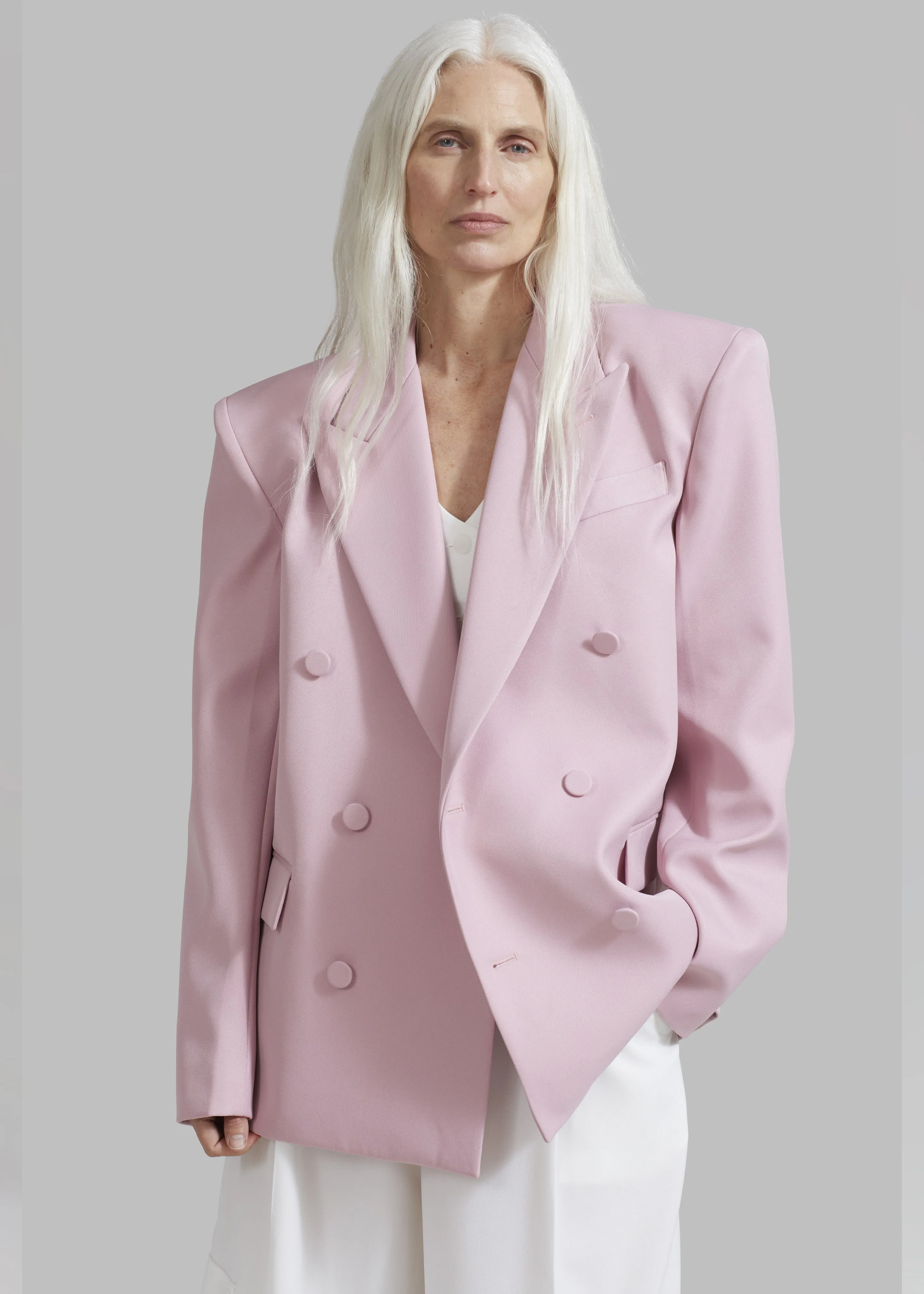 Zia Covered Buttons Blazer - Pink sold by Frankie Shop product image thumbnail 2