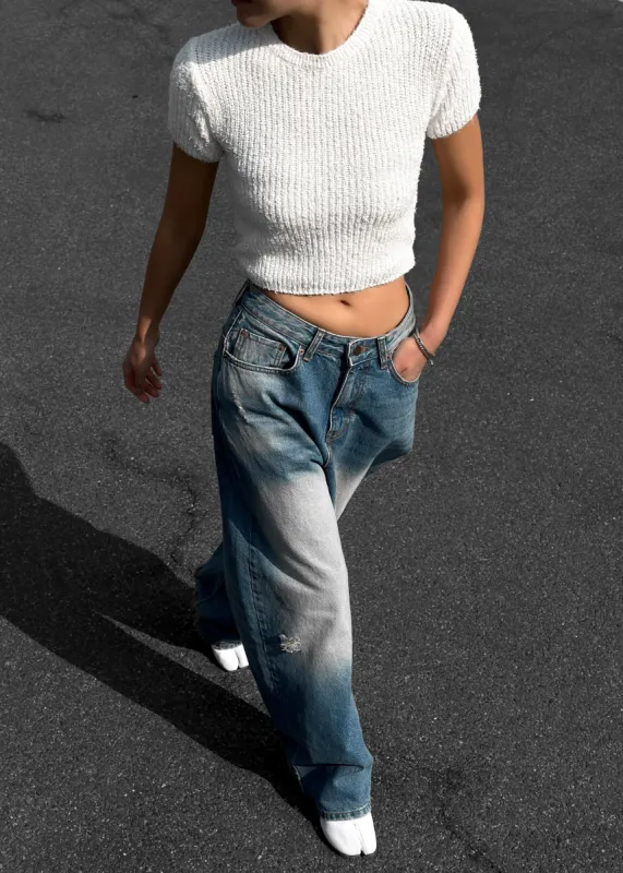 Lexie Knit Cropped Top - Off White sold by Frankie Shop