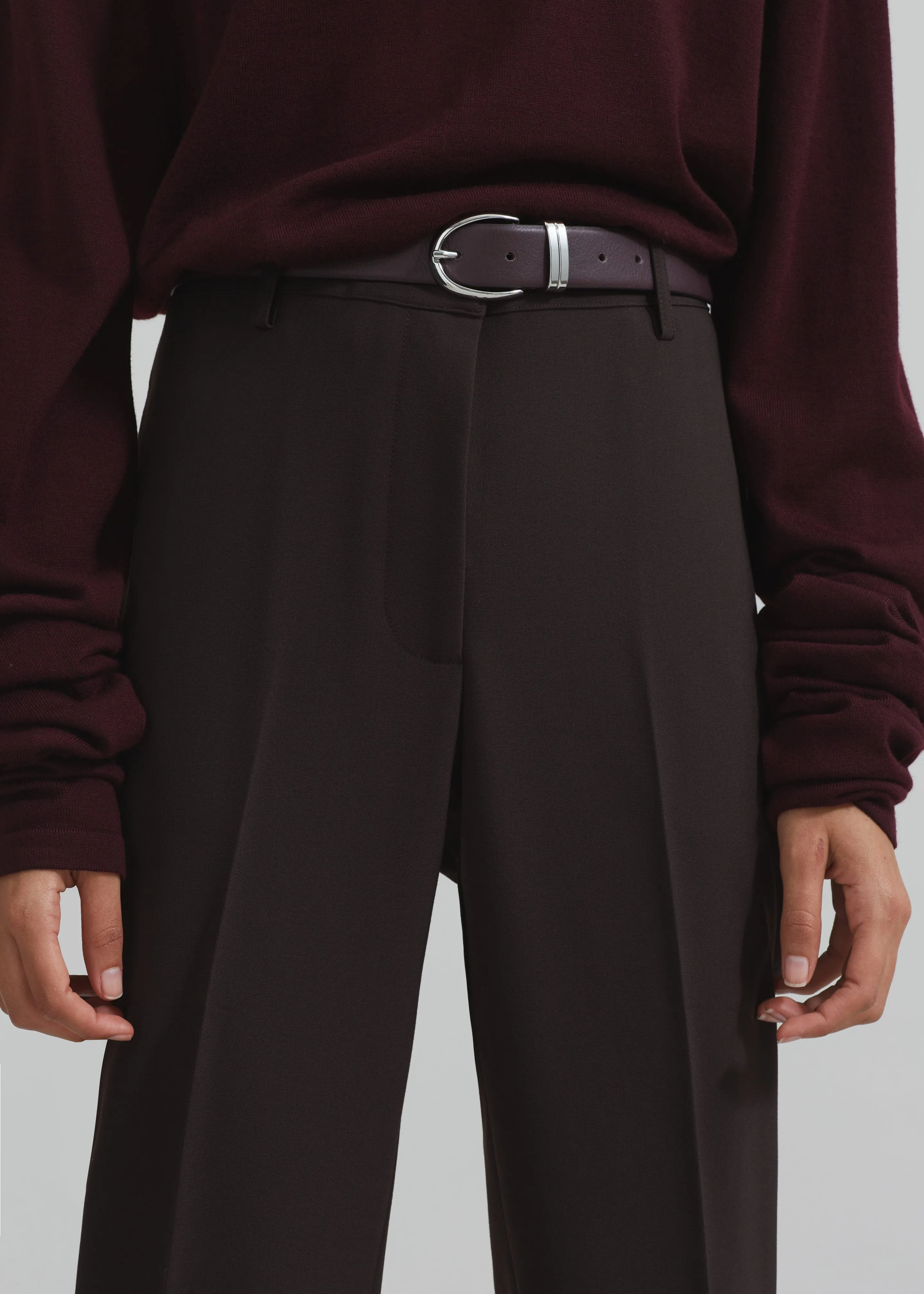 Ora Leather Belt - Plum/Silver sold by Frankie Shop product image thumbnail 5