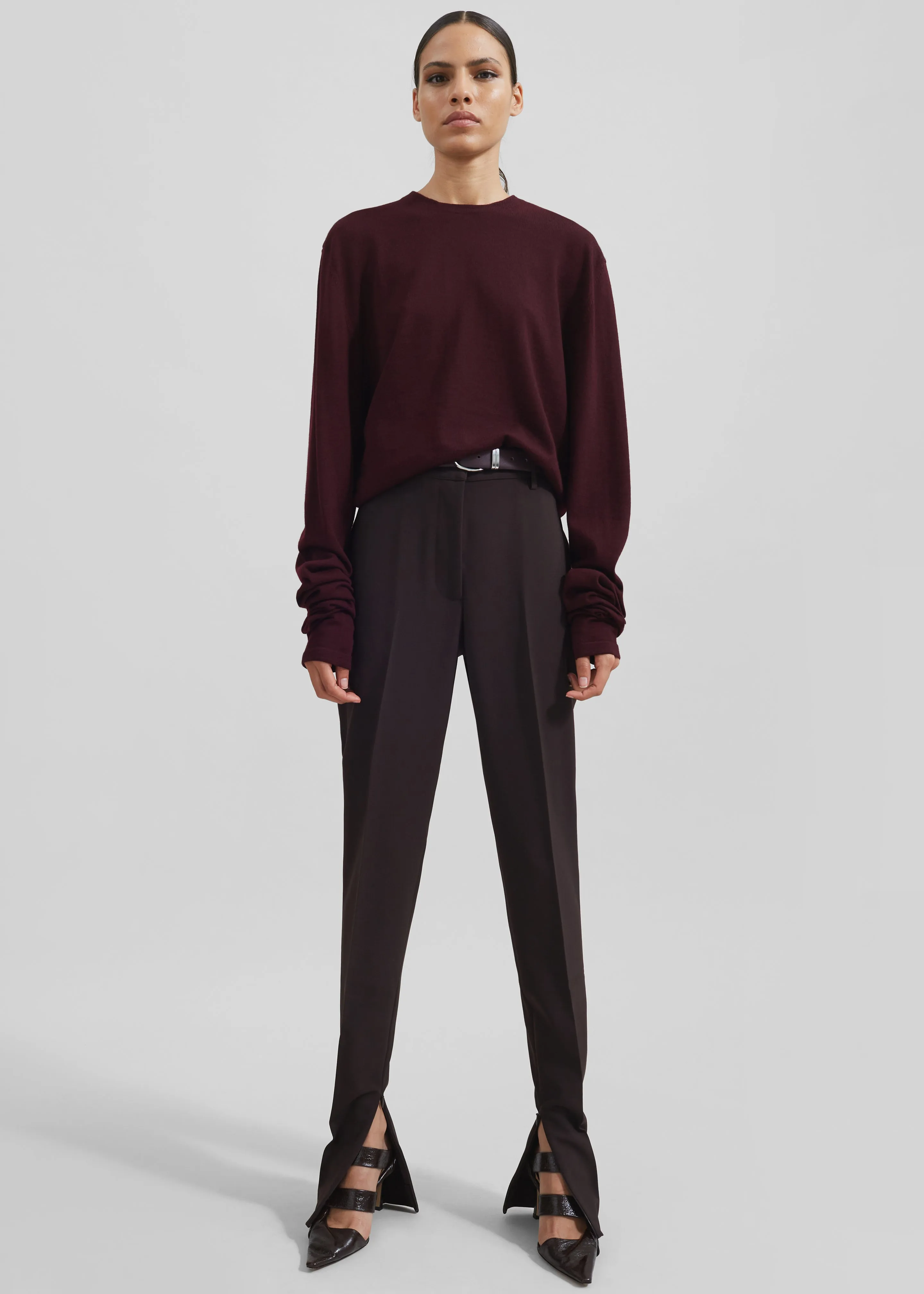 Ora Leather Belt - Plum/Silver sold by Frankie Shop product image thumbnail 4