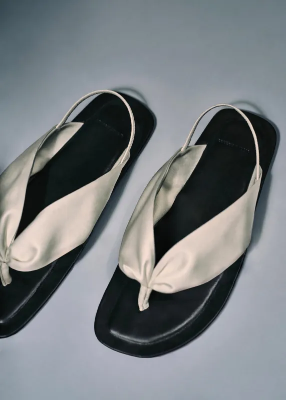 Loulou Studio Sahado Leather Sandals - Soft Cream sold by Frankie Shop