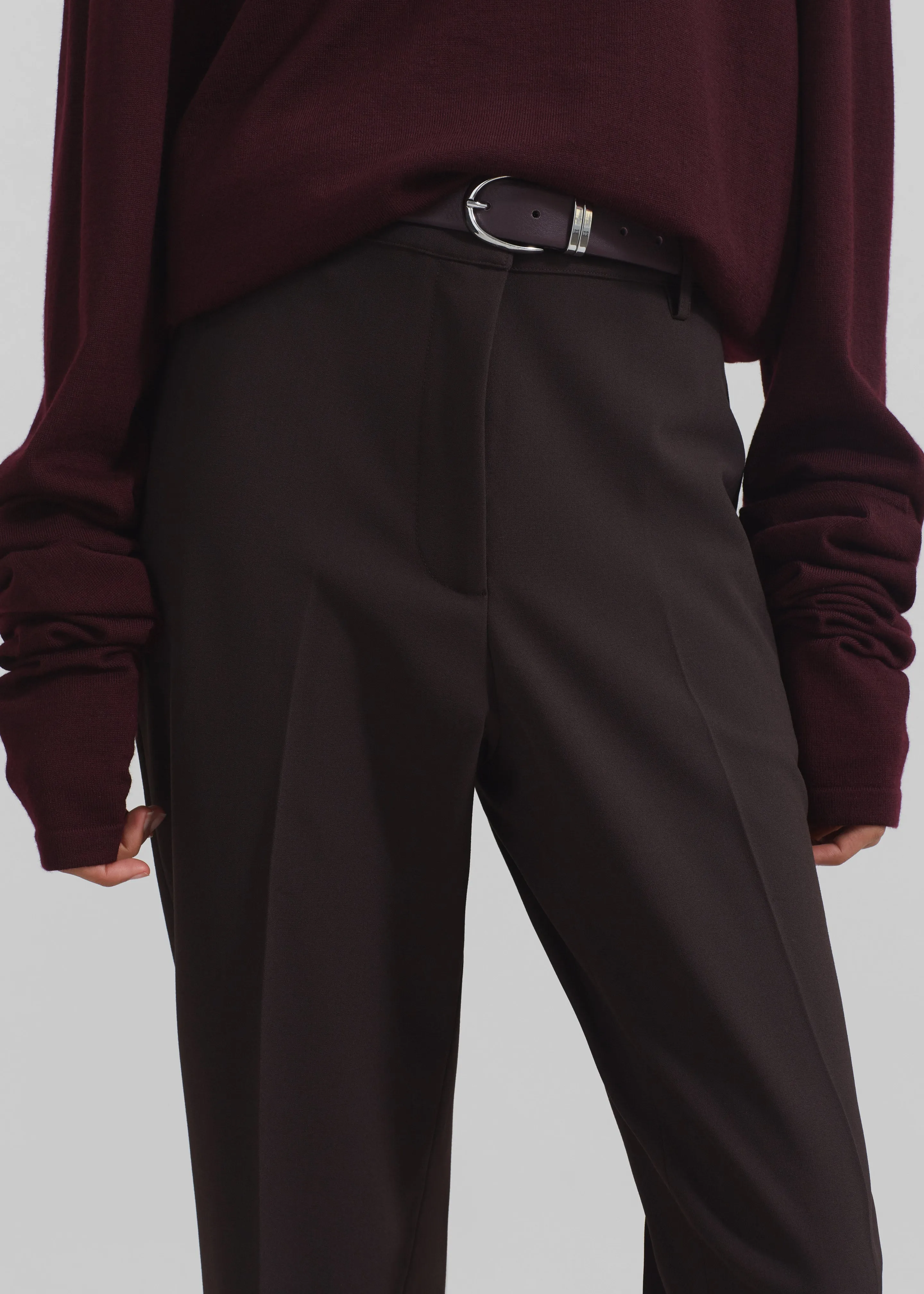 Ora Leather Belt - Plum/Silver sold by Frankie Shop product image thumbnail 2