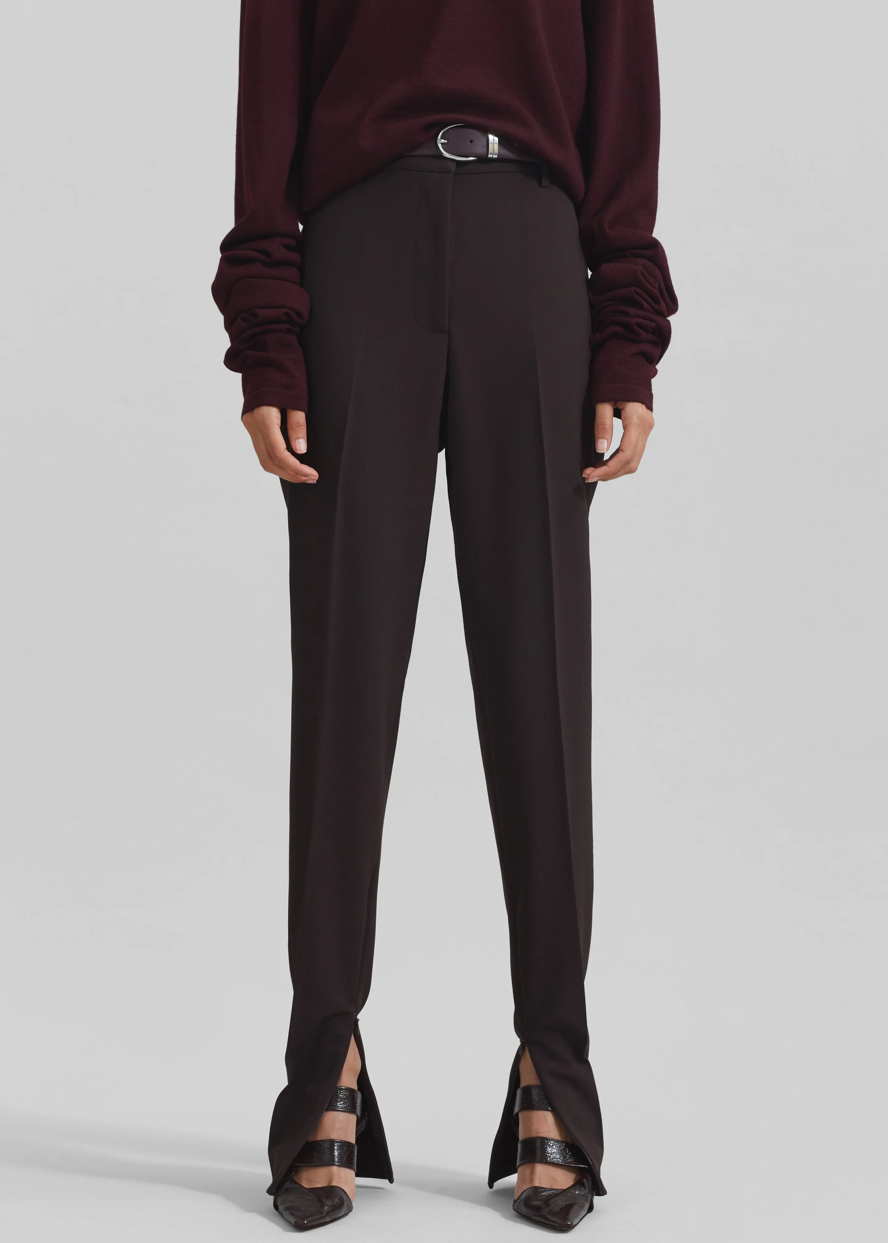 Ora Leather Belt - Plum/Silver sold by Frankie Shop product image thumbnail 3