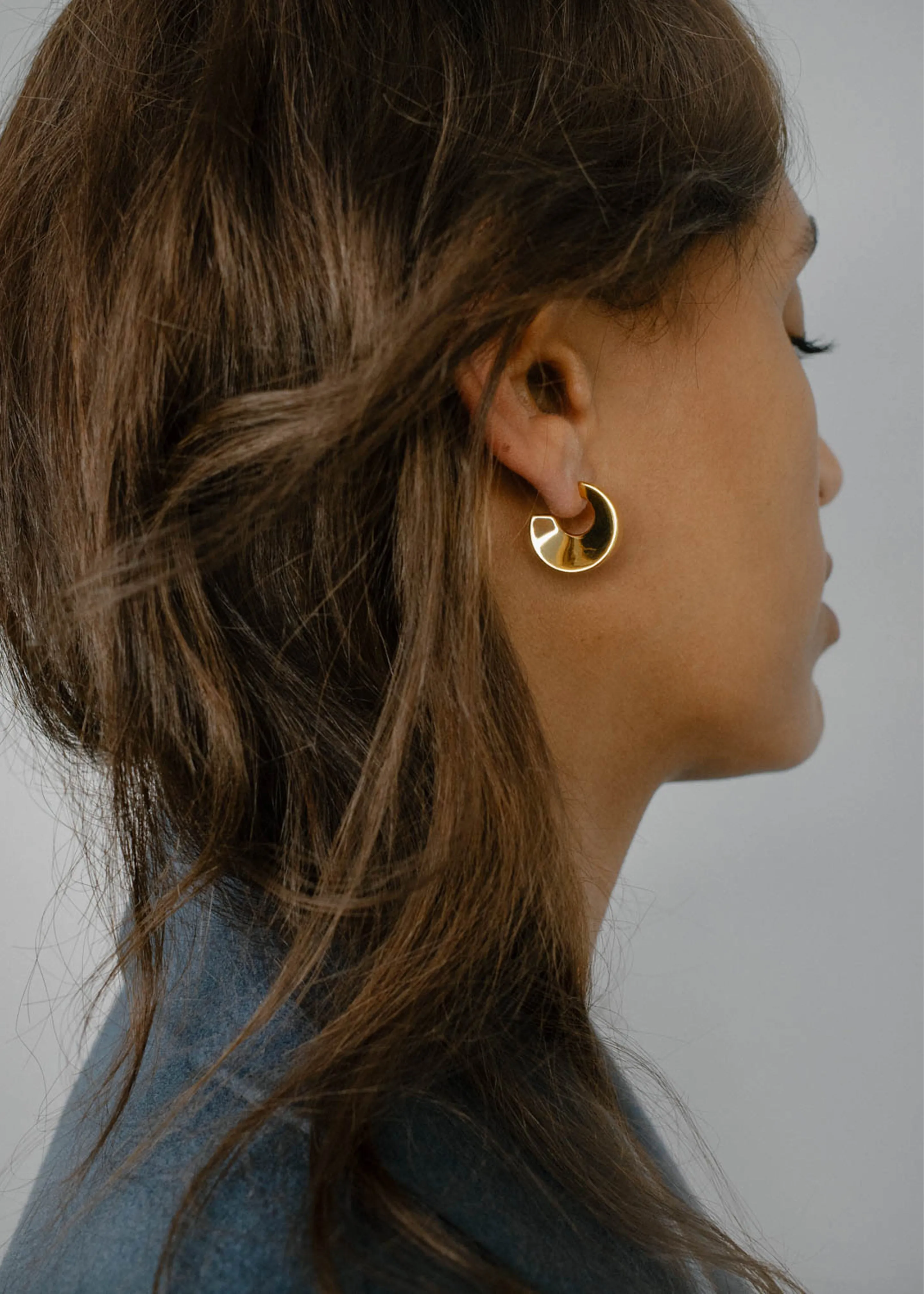 Otiumberg Arc Chunky Hoops - Gold Vermeil sold by Frankie Shop