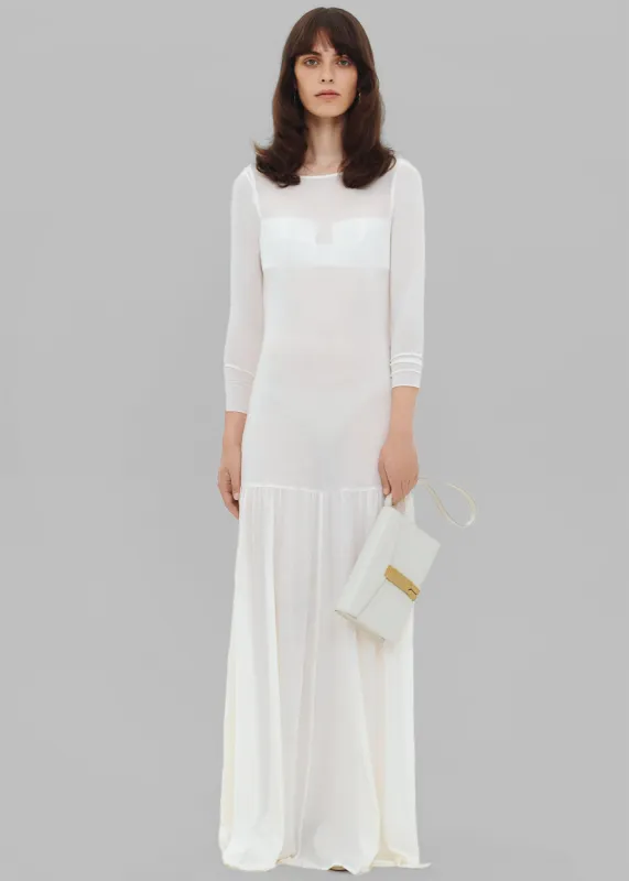 Bevza Transparent Long Dress - Ivory sold by Frankie Shop