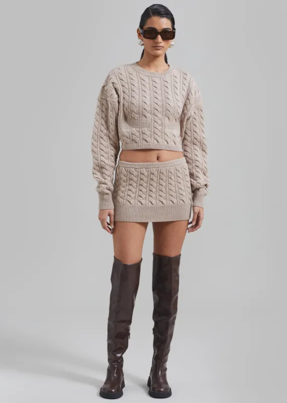 Christopher Esber Cable Knit Skirt - Truffle made by Christopher Esber
