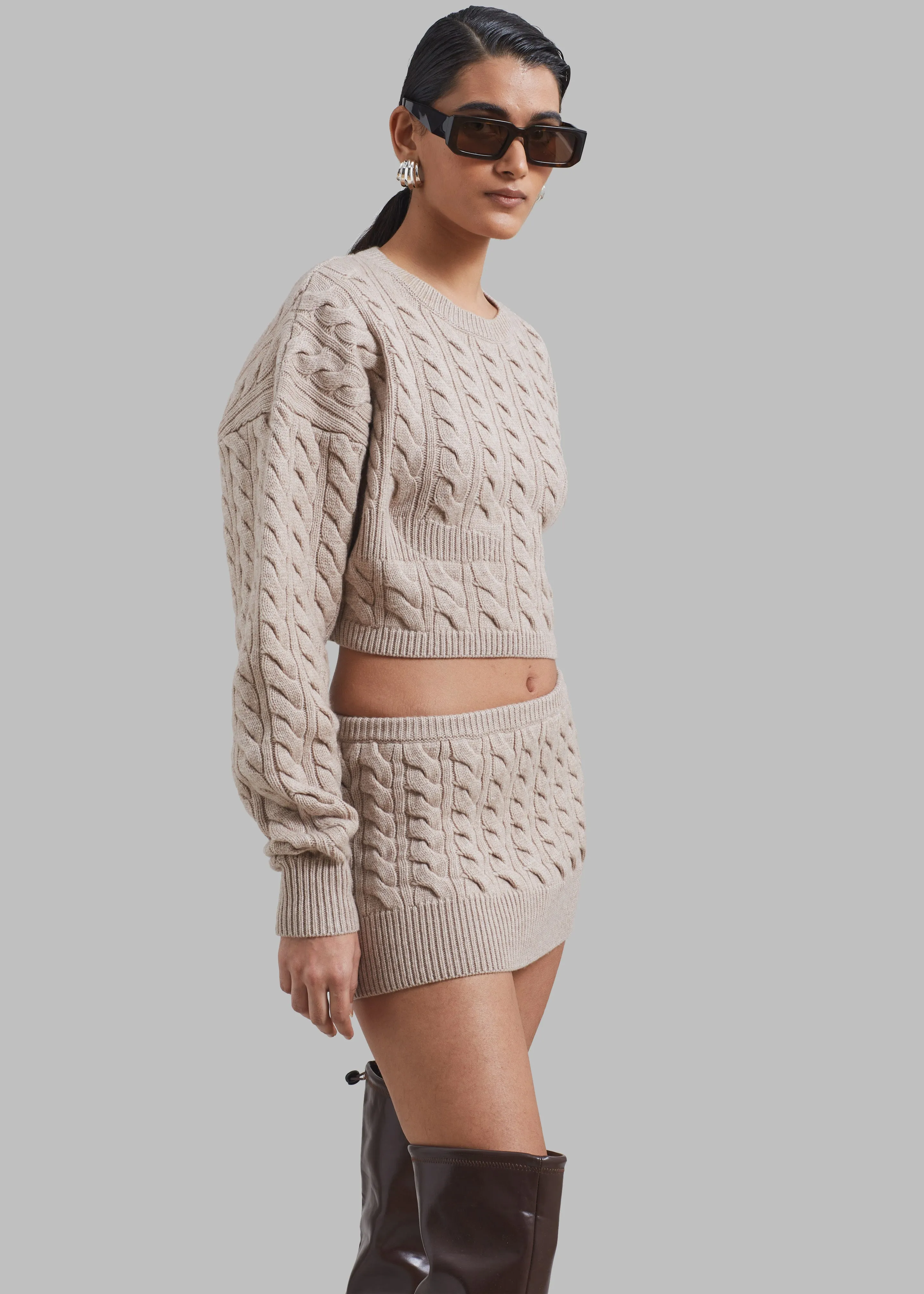 Christopher Esber Cable Knit Skirt - Truffle sold by Frankie Shop product image thumbnail 5