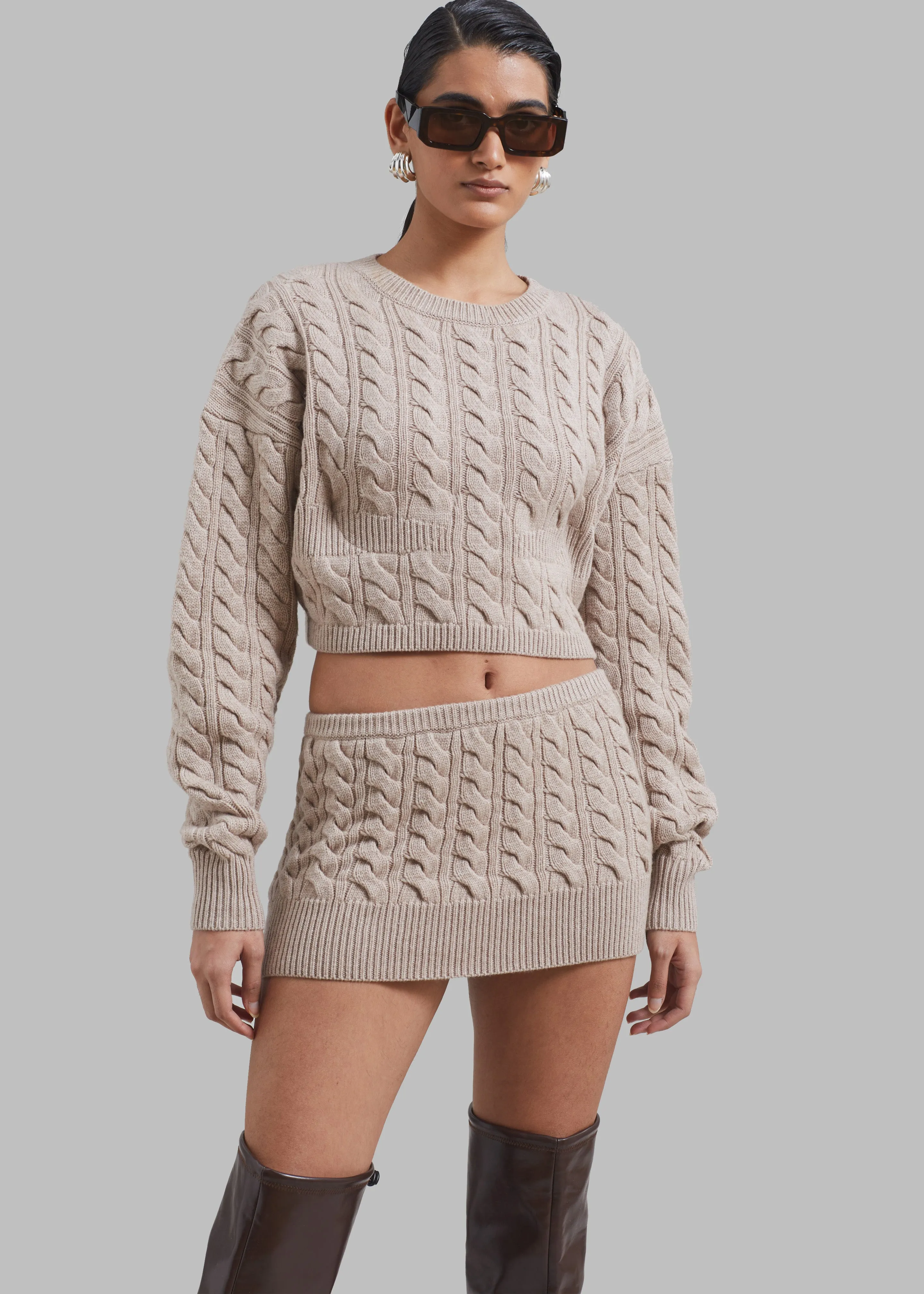 Christopher Esber Cable Knit Skirt - Truffle sold by Frankie Shop product image thumbnail 4