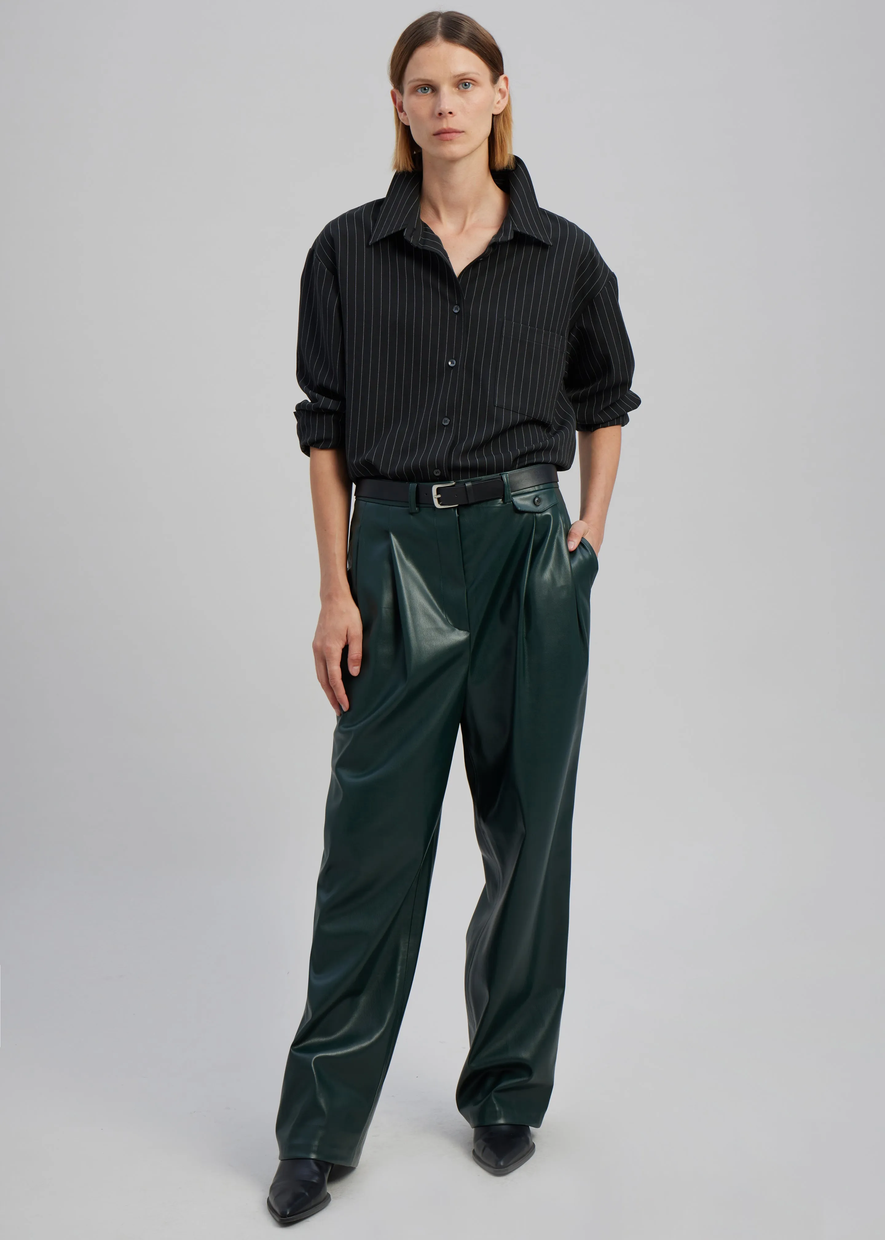Pernille Faux Leather Pants - Bottle Green sold by Frankie Shop product image thumbnail 3