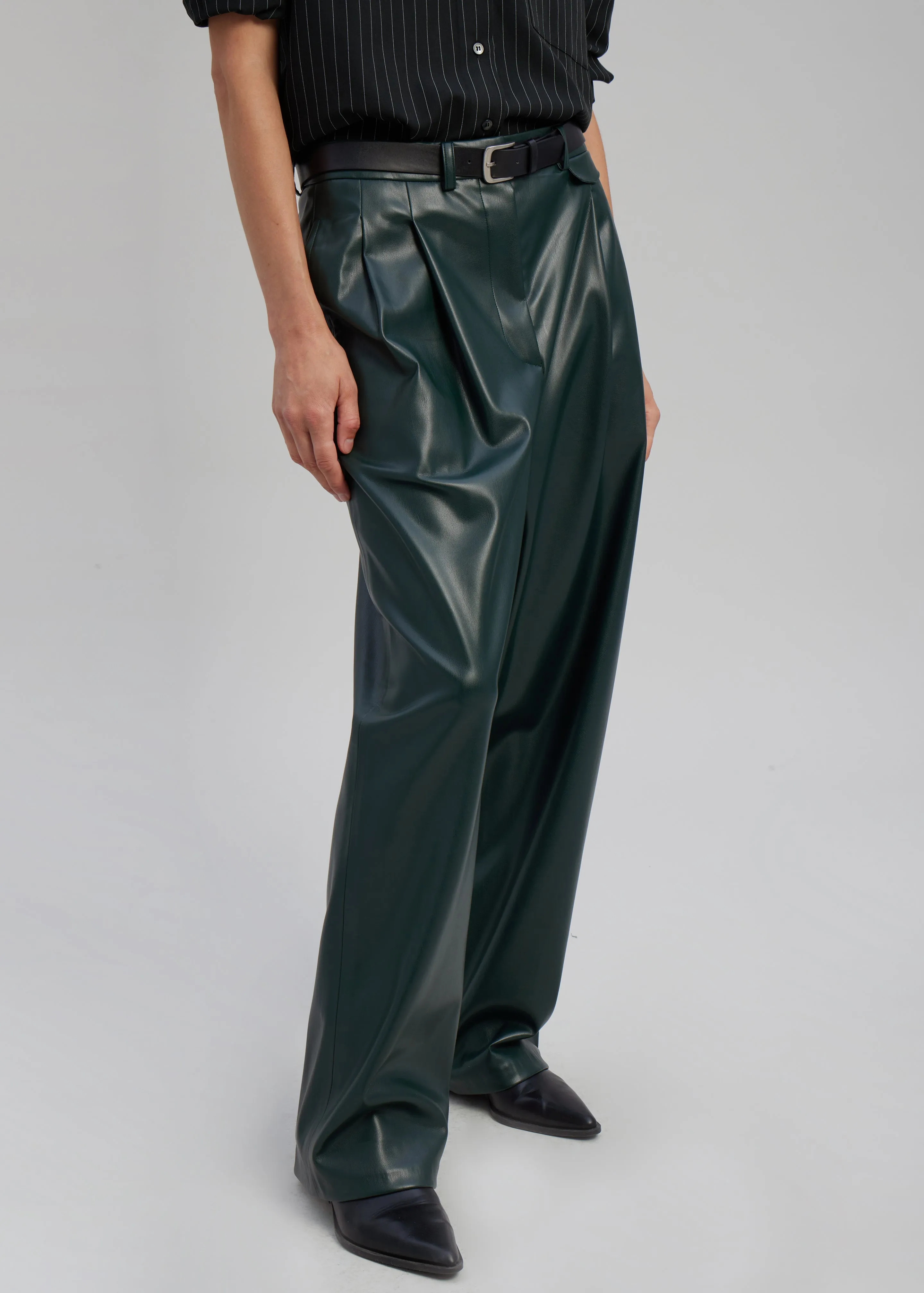 Pernille Faux Leather Pants - Bottle Green sold by Frankie Shop product image thumbnail 5