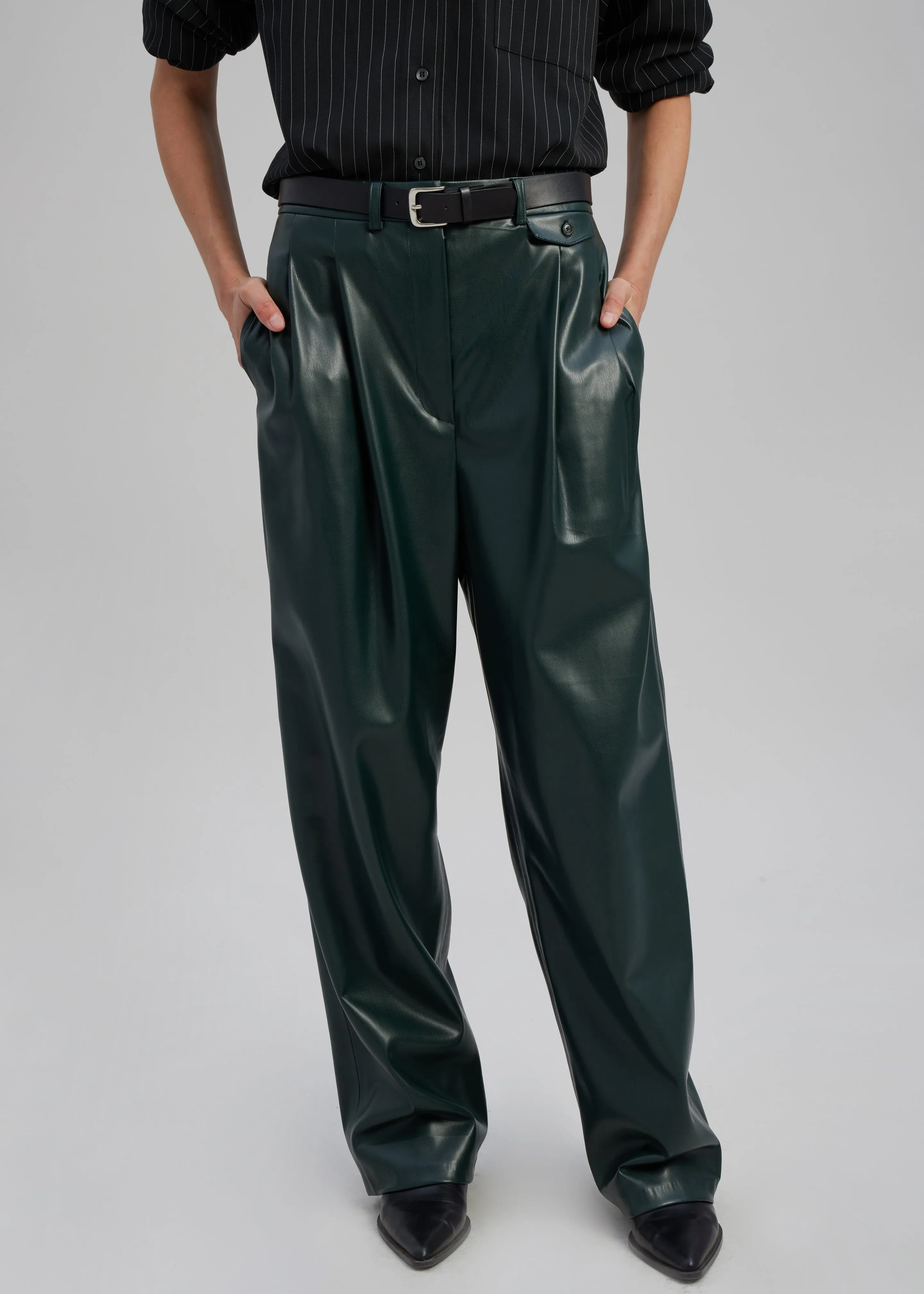 Pernille Faux Leather Pants - Bottle Green sold by Frankie Shop product image thumbnail 2