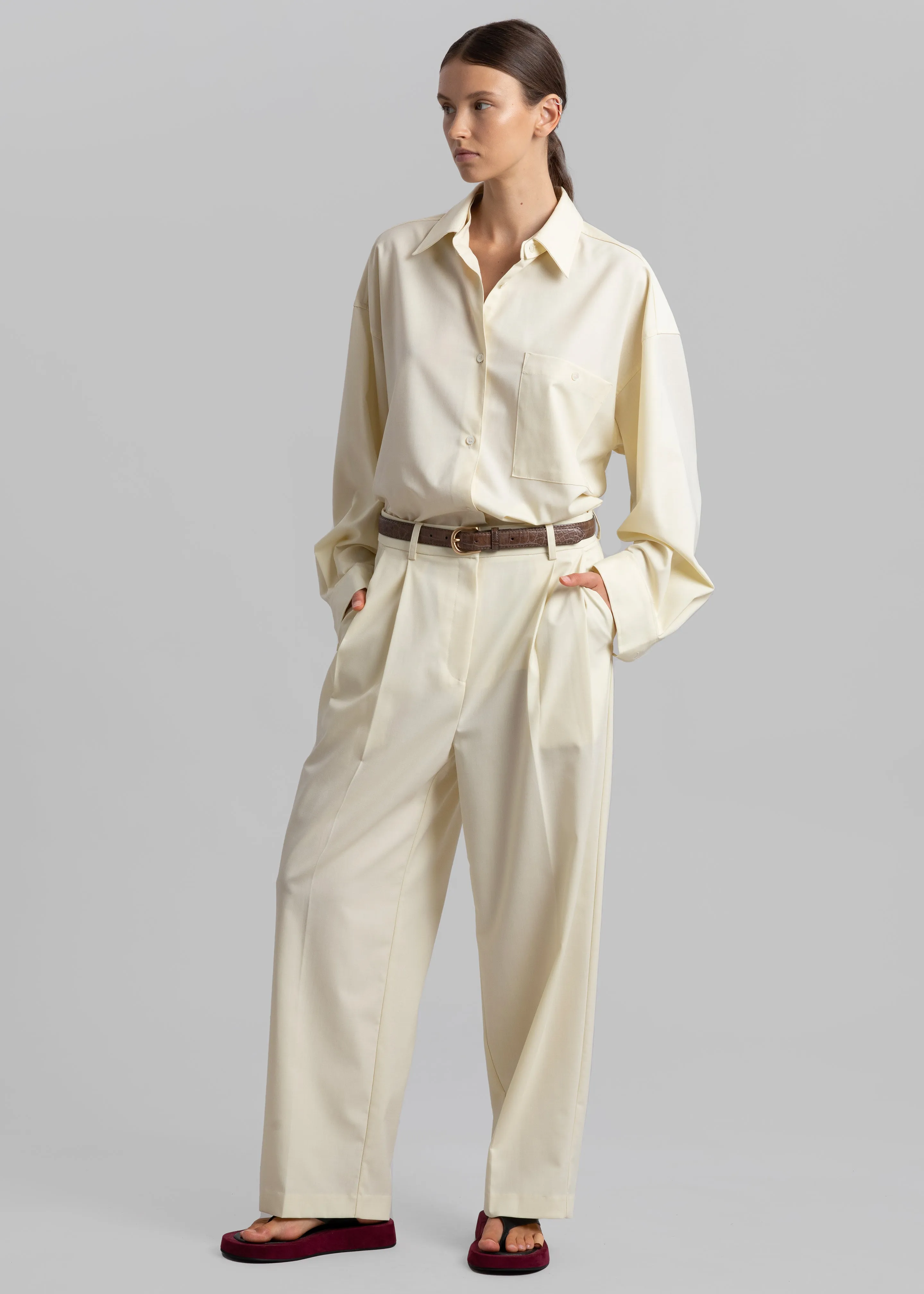 Jour Pleated Pants - Cream sold by Frankie Shop product image thumbnail 5