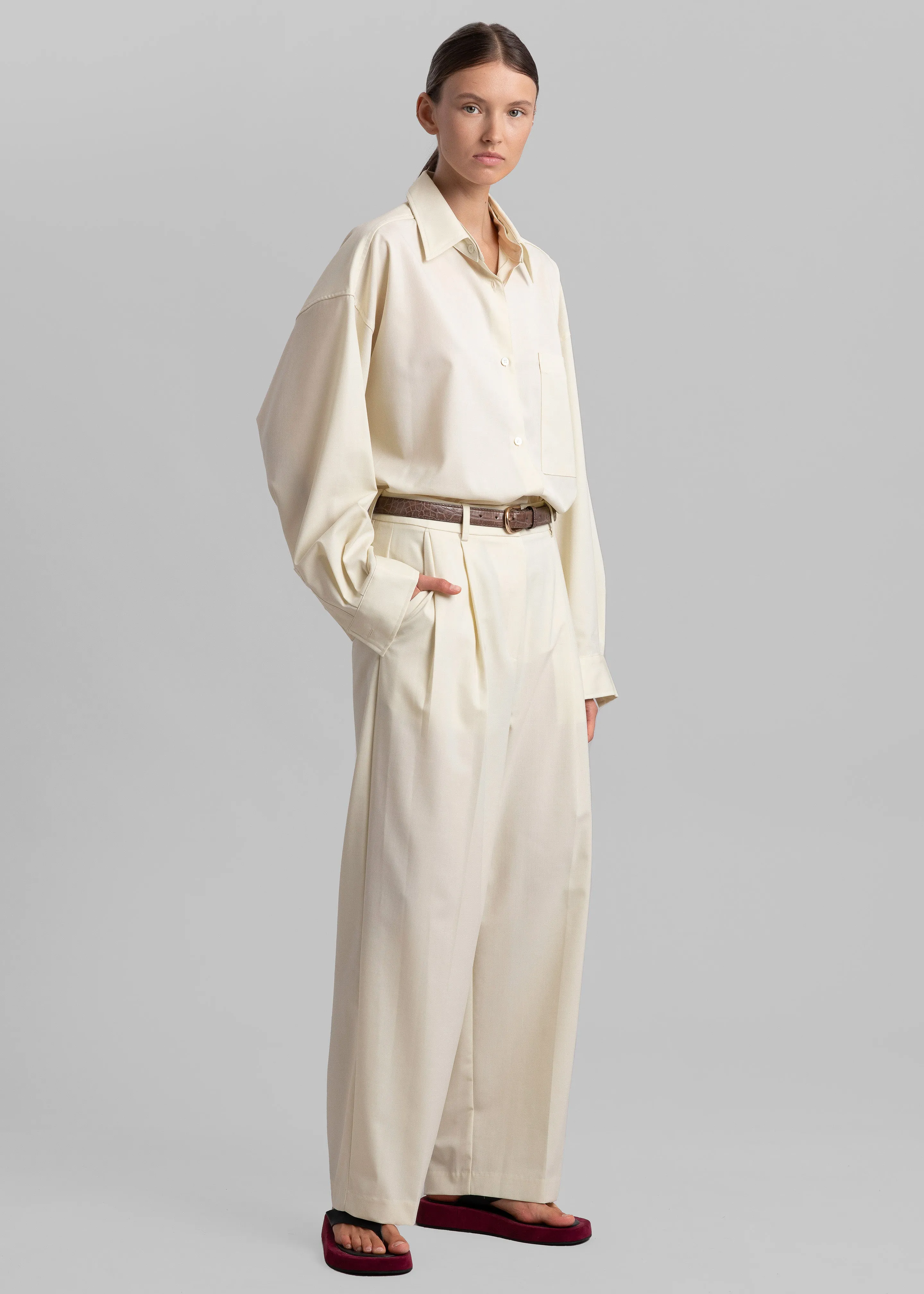Jour Pleated Pants - Cream sold by Frankie Shop product image thumbnail 3