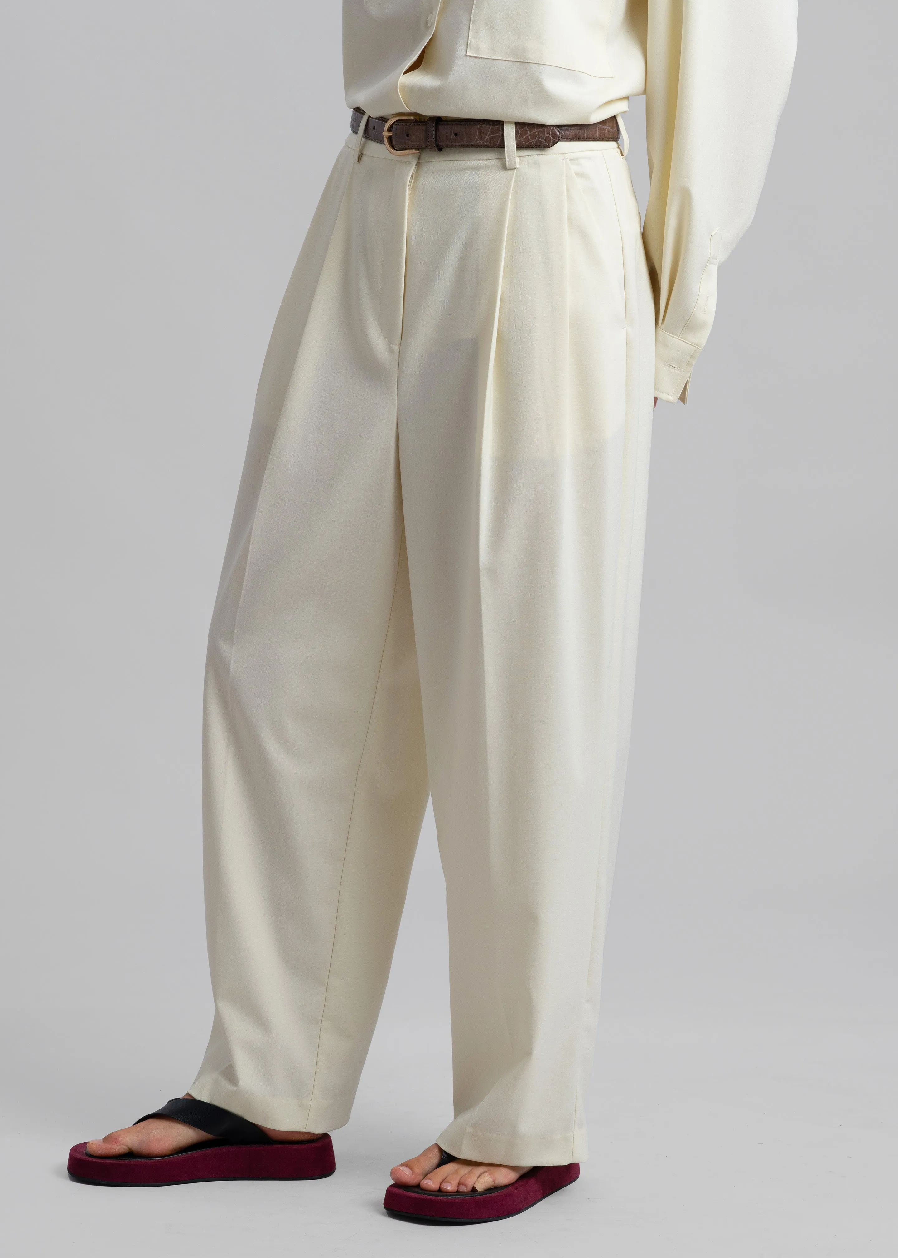 Jour Pleated Pants - Cream sold by Frankie Shop product image thumbnail 2