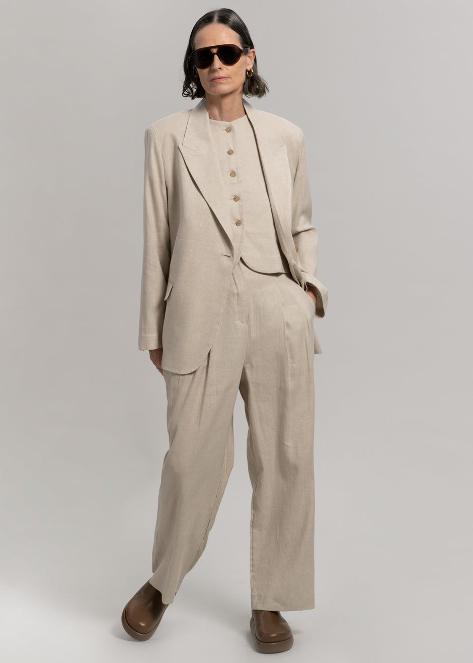 Maria Linen Blazer - Beige sold by Frankie Shop product image thumbnail 5