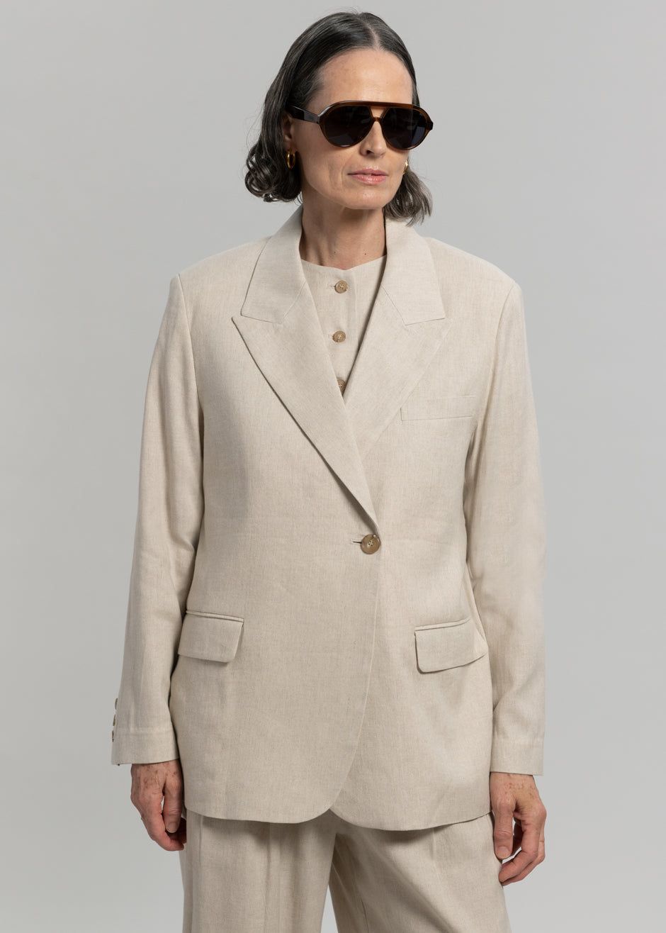 Maria Linen Blazer - Beige sold by Frankie Shop product image thumbnail 6