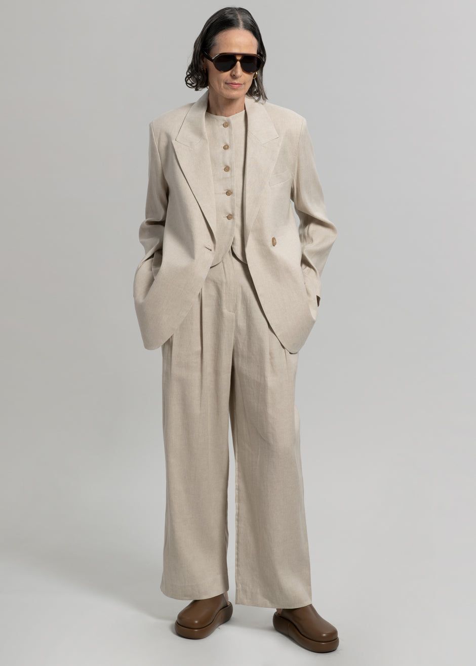 Maria Linen Blazer - Beige sold by Frankie Shop product image thumbnail 2