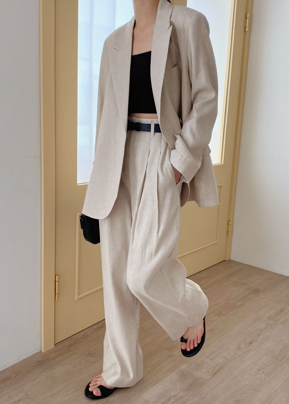 Maria Linen Blazer - Beige sold by Frankie Shop product image thumbnail 7