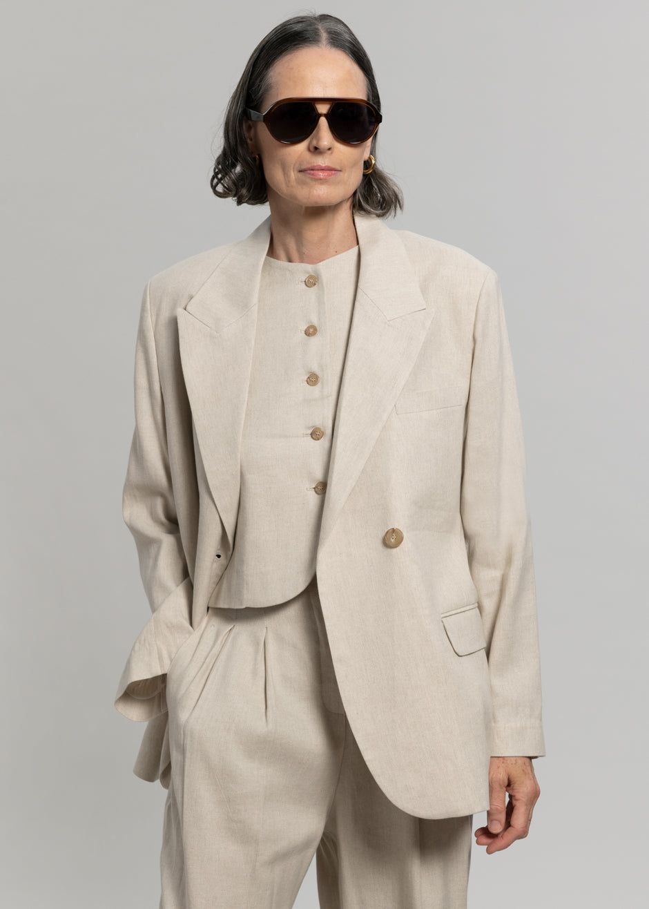 Maria Linen Blazer - Beige sold by Frankie Shop product image thumbnail 3