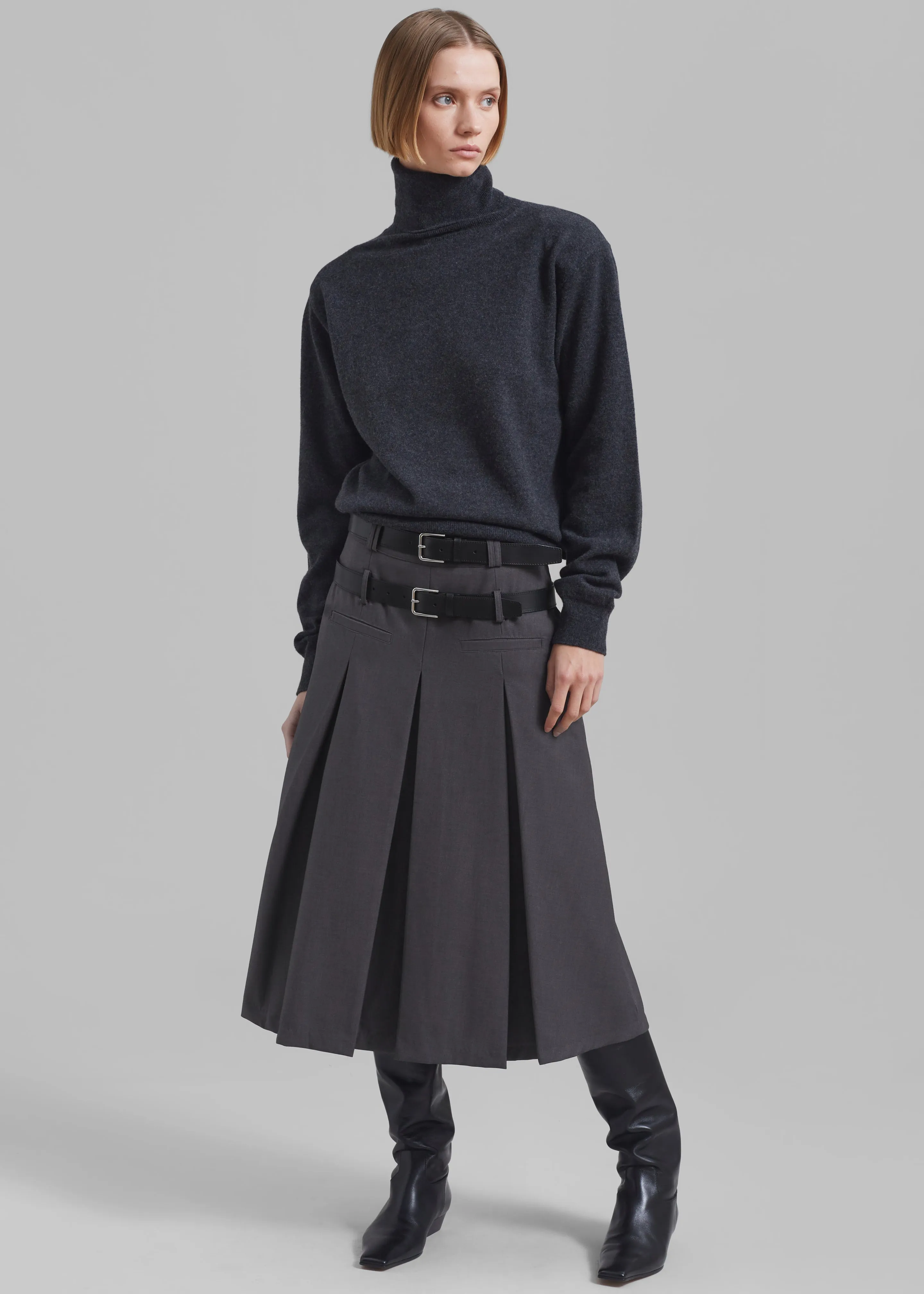 ANDMARY Giselle pleats skirt 黒 Giselle pleats skirt