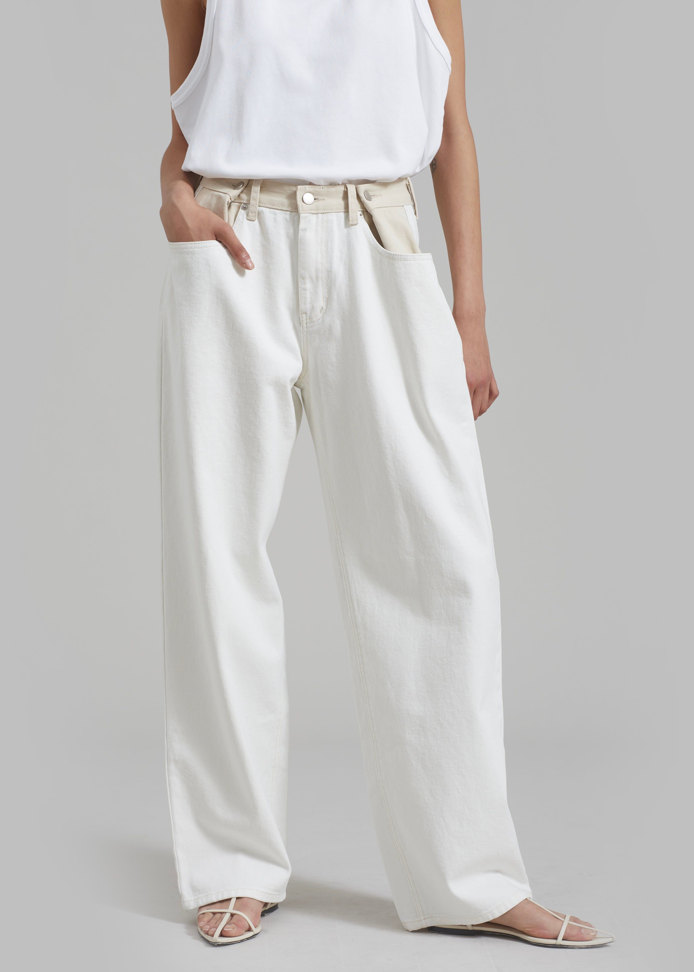 Hayla Contrast Denim Pants - Off White sold by Frankie Shop product image thumbnail 3