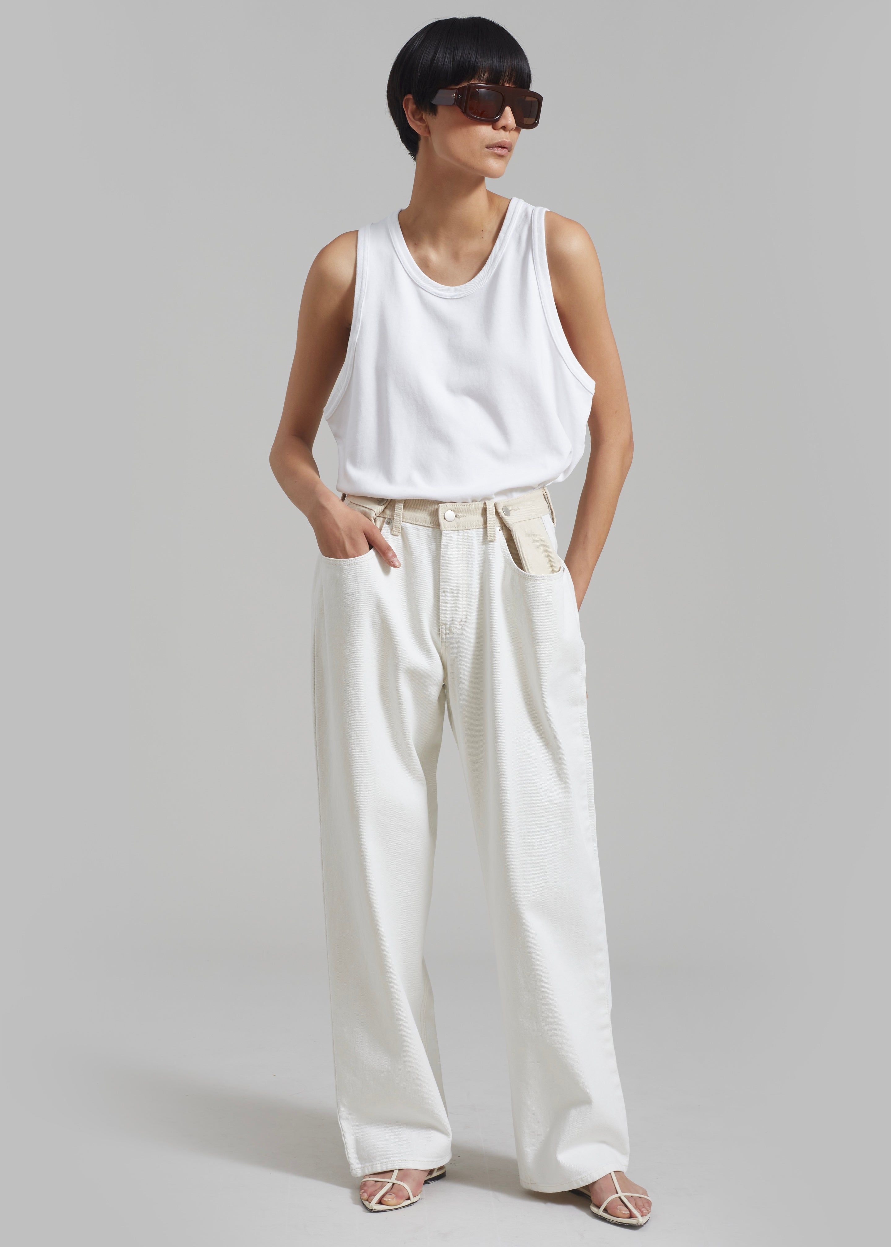 Hayla Contrast Denim Pants - Off White sold by Frankie Shop product image thumbnail 7