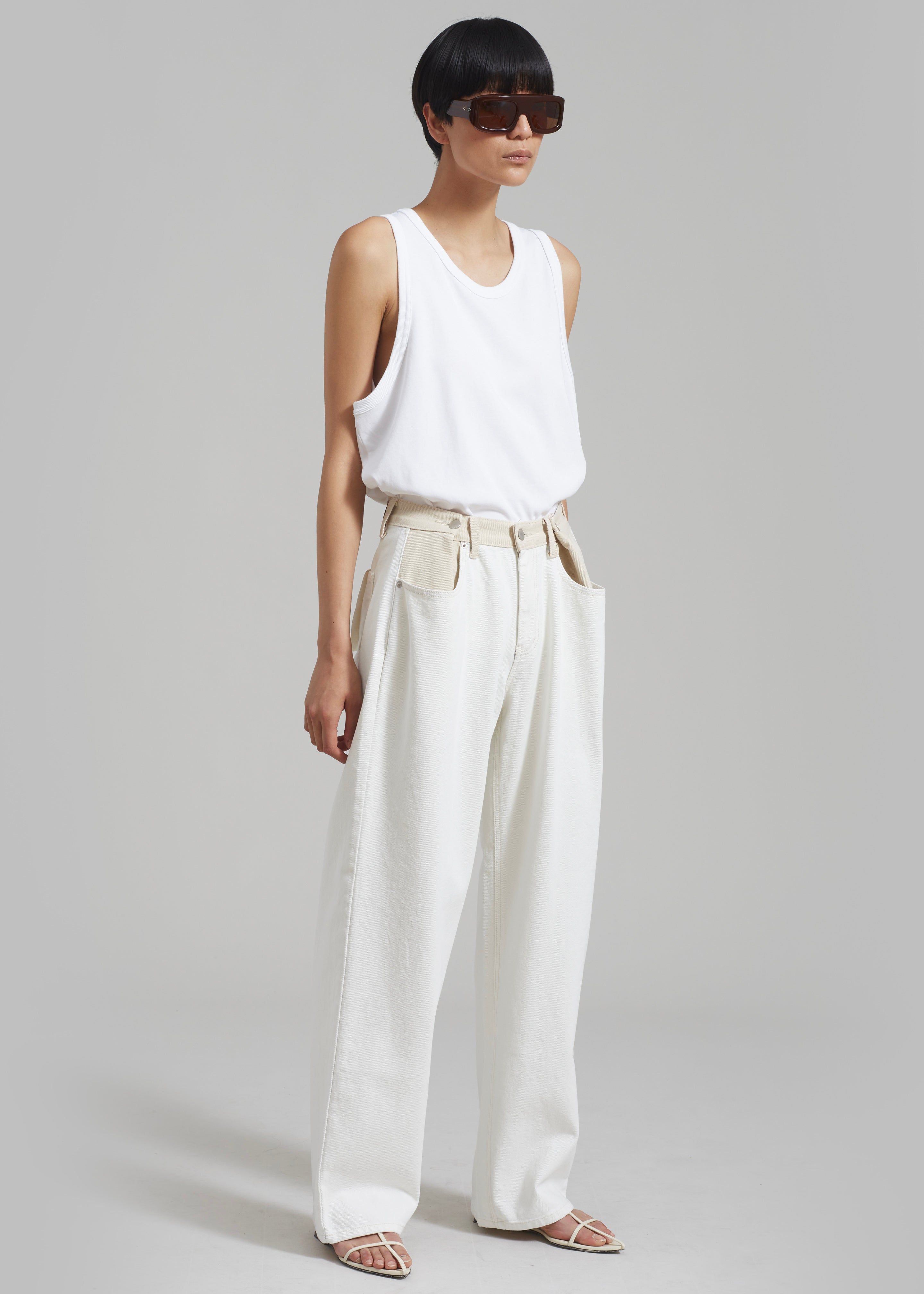Hayla Contrast Denim Pants - Off White sold by Frankie Shop product image thumbnail 11