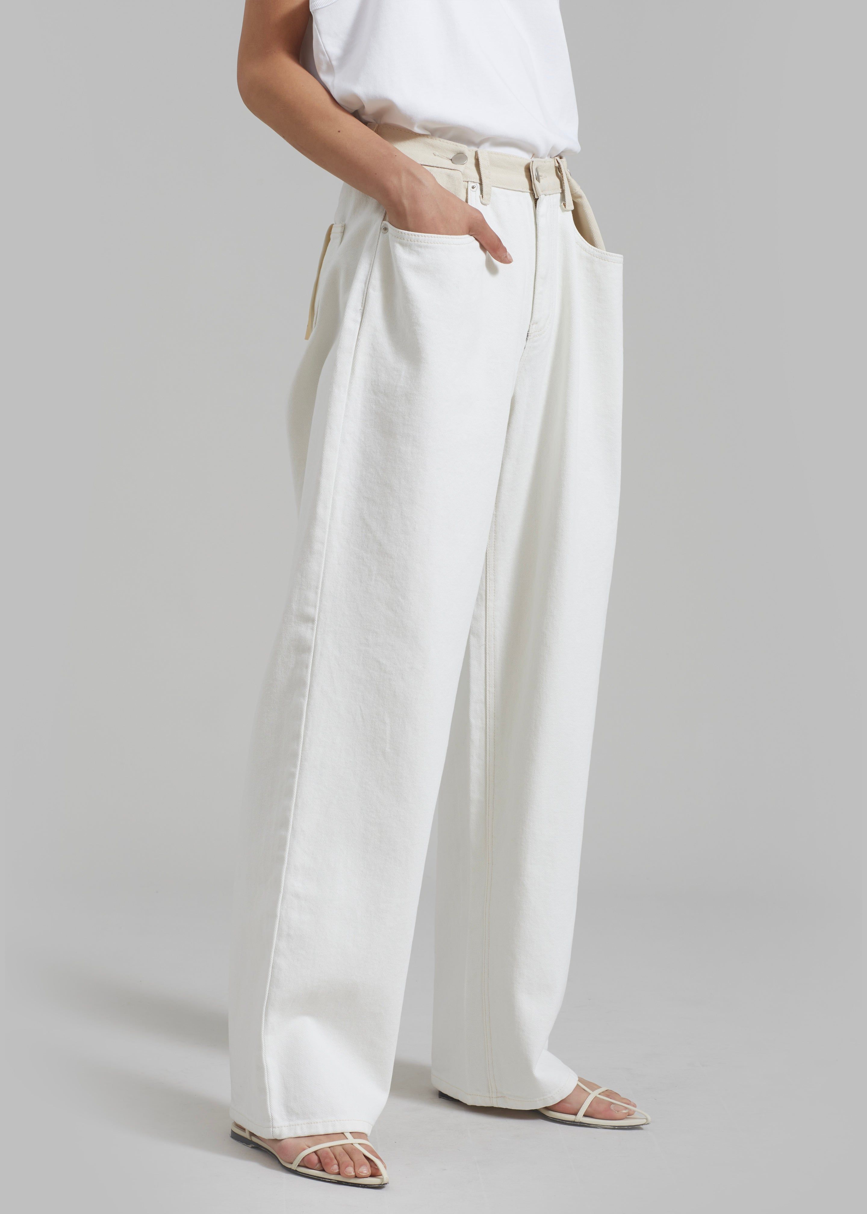 Hayla Contrast Denim Pants - Off White sold by Frankie Shop product image thumbnail 5
