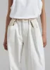 Hayla Contrast Denim Pants - Off White/Beige sold by Frankie Shop