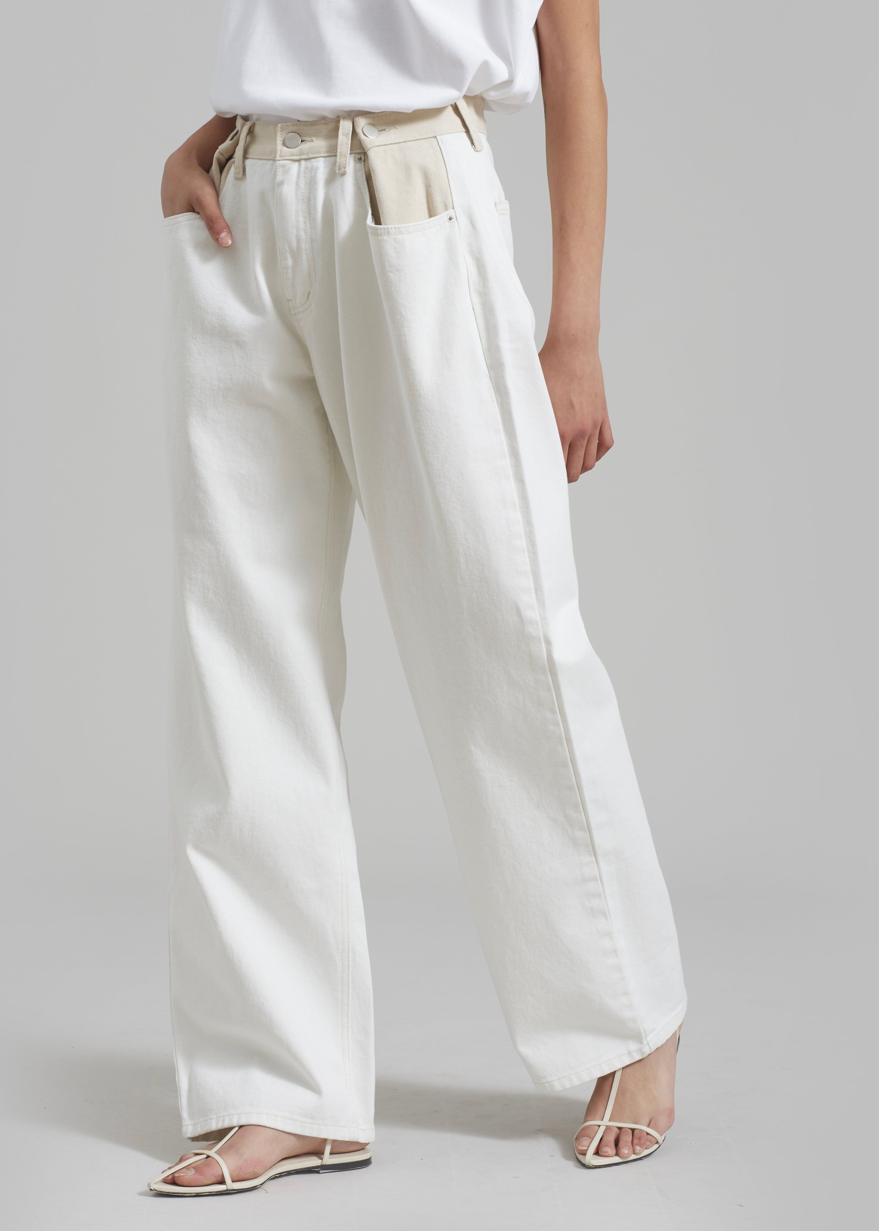 Hayla Contrast Denim Pants - Off White sold by Frankie Shop product image thumbnail 6