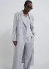 Loulou Studio Sbiru Wide Leg Wool Trousers - Feather Grey Melange sold by Frankie Shop