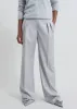 Loulou Studio Sbiru Wide Leg Wool Trousers - Feather Grey Melange sold by Frankie Shop