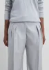 Loulou Studio Sbiru Wide Leg Wool Trousers - Feather Grey Melange sold by Frankie Shop
