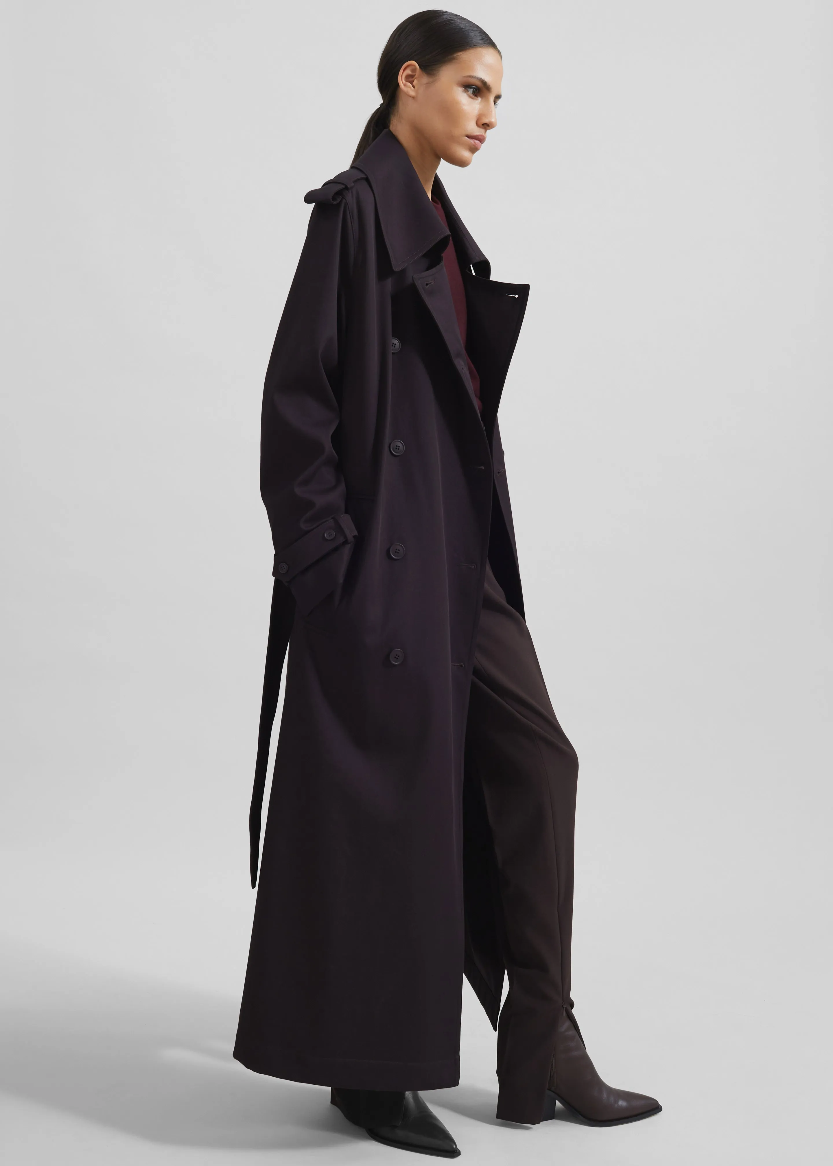 Coline Trench Coat - Dark Plum sold by Frankie Shop product image thumbnail 3