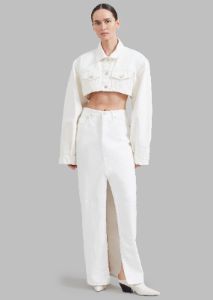 Kett Cropped Denim Jacket - Off White sold by Frankie Shop