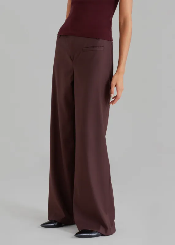 Brenna Wide Trousers - Burgundy sold by Frankie Shop