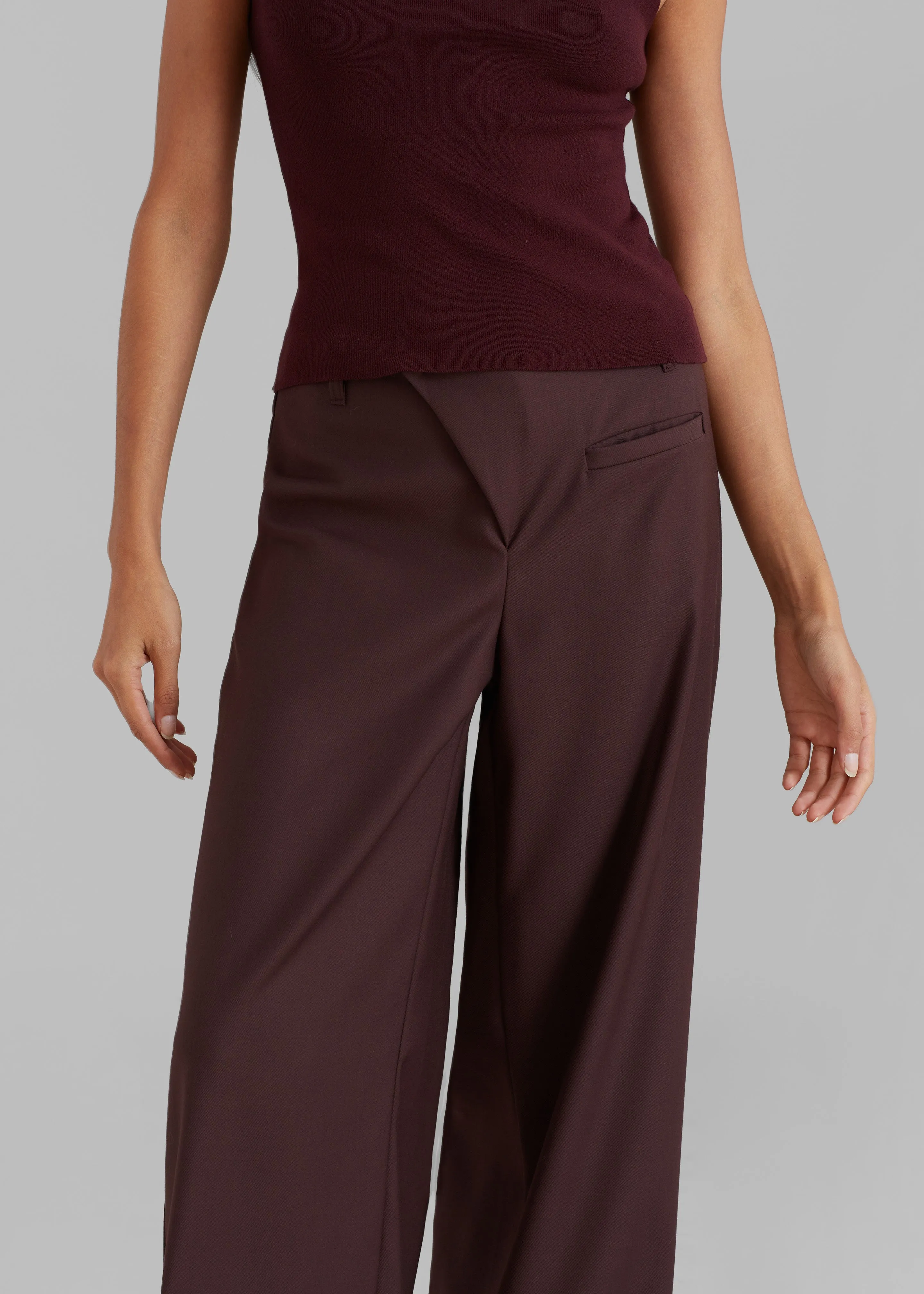 Brenna Wide Trousers - Burgundy sold by Frankie Shop product image thumbnail 4