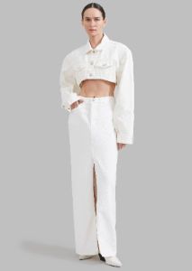Kett Cropped Denim Jacket - Off White sold by Frankie Shop