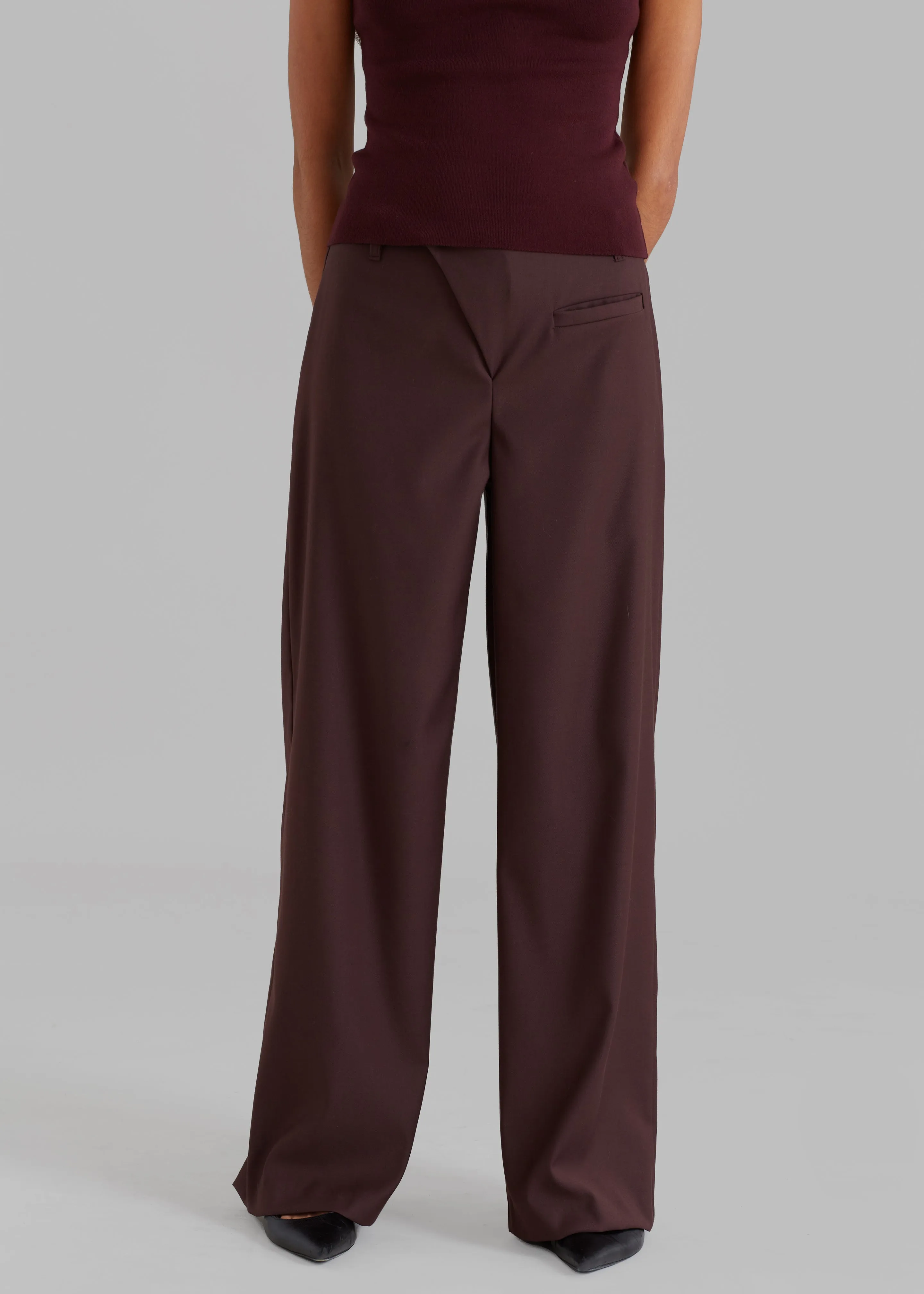 Brenna Wide Trousers - Burgundy sold by Frankie Shop product image thumbnail 3