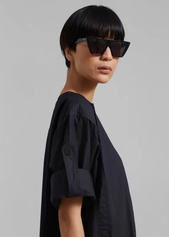 By Malene Birger Amalas Organic Cotton Shirt Dress - Black sold by Frankie Shop