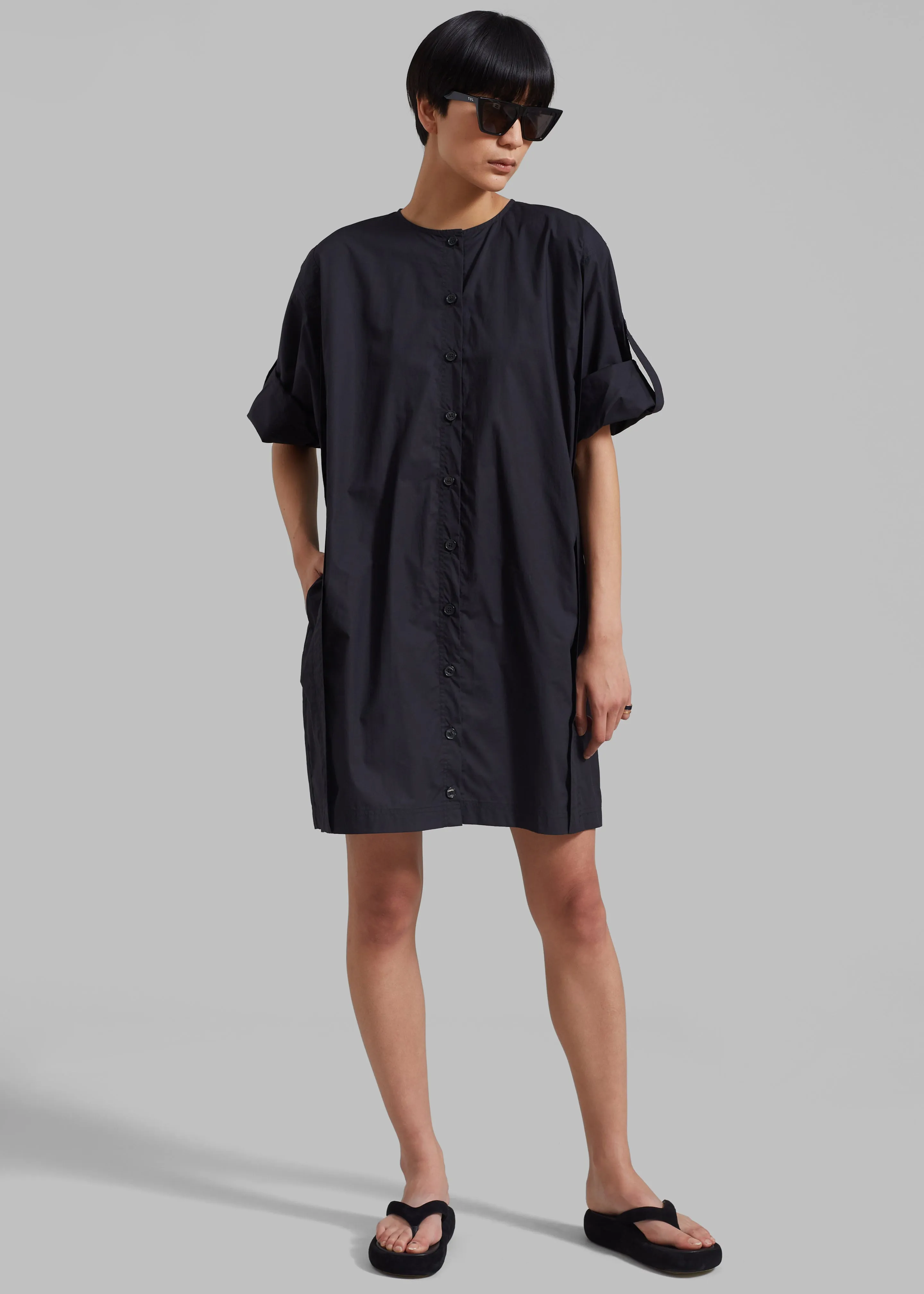By Malene Birger Amalas Organic Cotton Shirt Dress - Black sold by Frankie Shop product image thumbnail 2